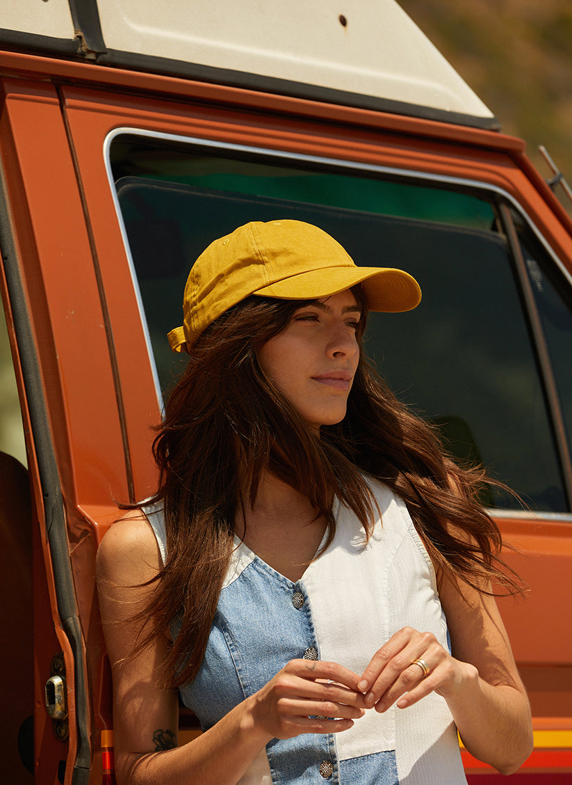 Weld Mfg Vintage Washed Brushed Cotton Unstructured Dad Hat. Comfy Laid Back Hats.