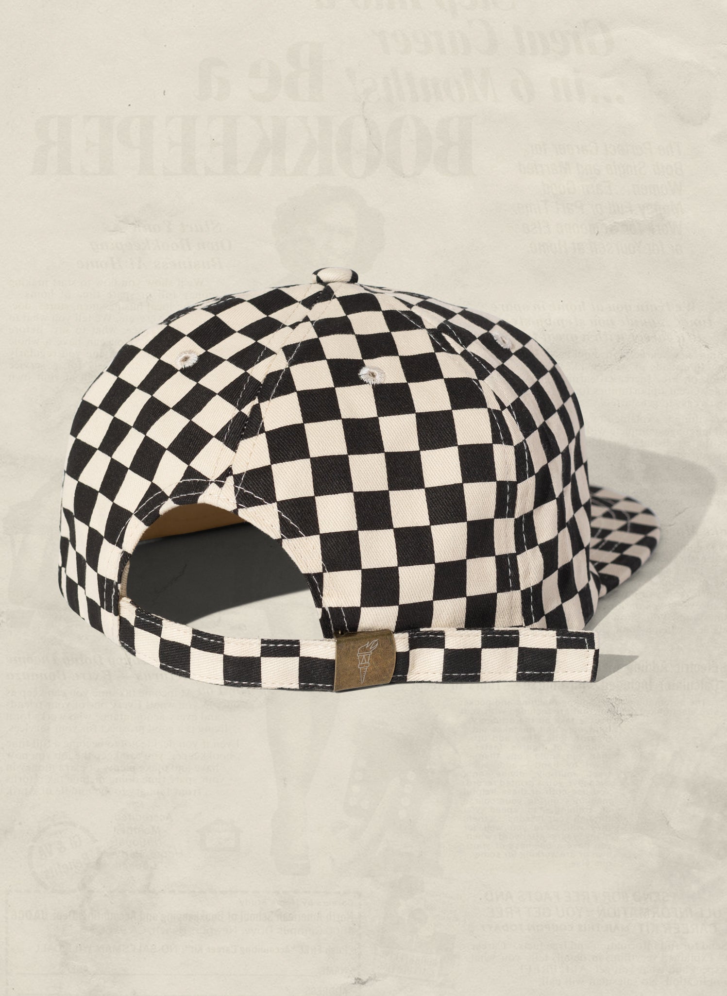 Weld Mfg Checkerboard Unstructured 5 Panel Hats - Vintage Inspired Hats - Laid Back Hats - Unique Earthy Color Hats