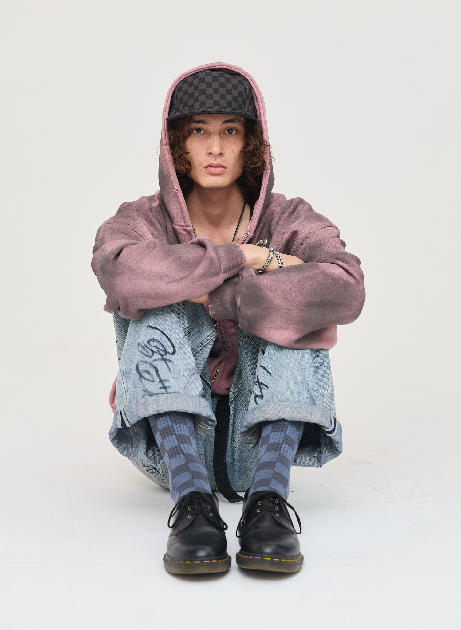 Tonal Checkerboard Crew Socks