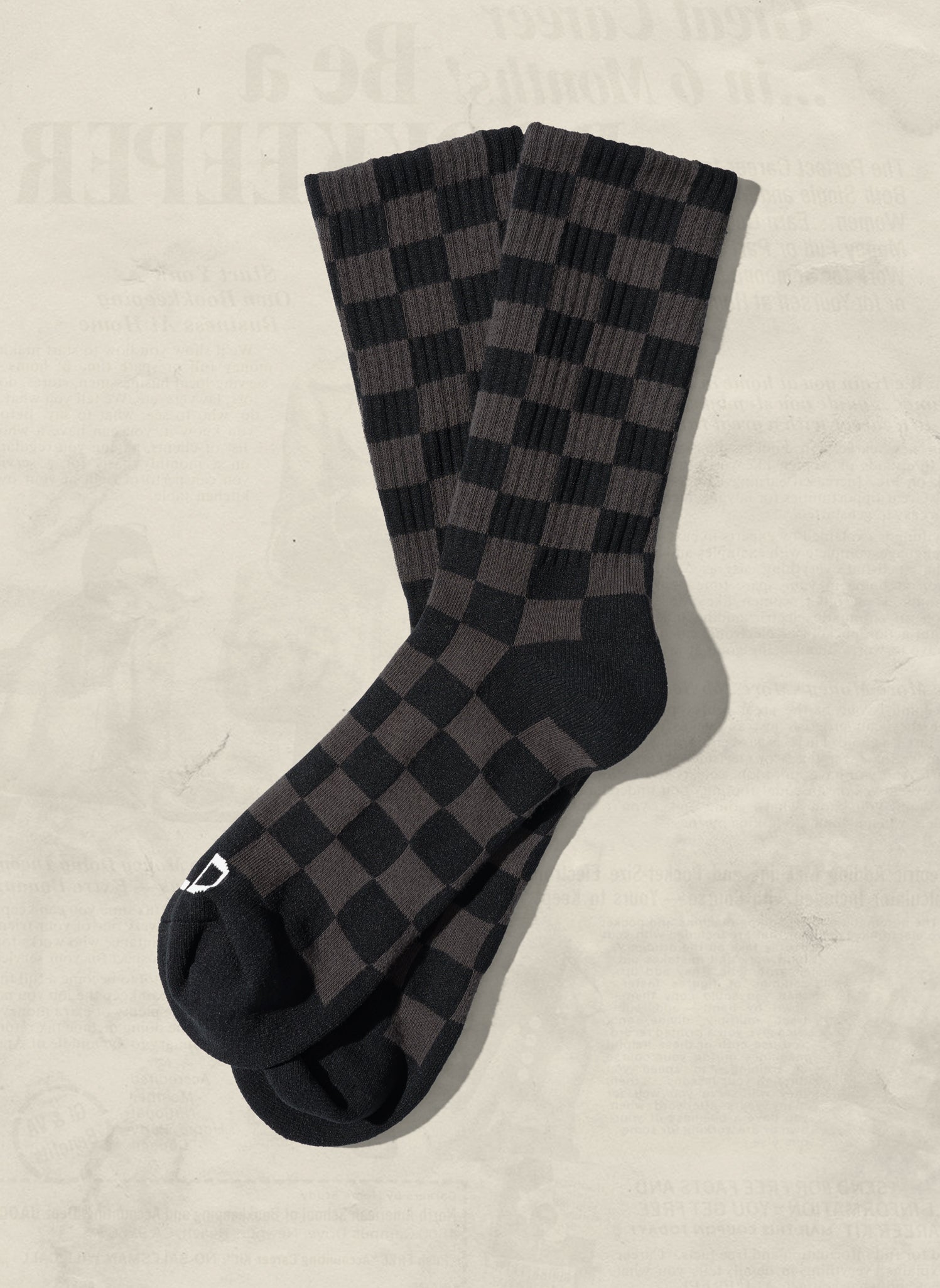 Weld Mfg Tonal Checkerboard Comfy Half Terry Vintage Inspired Crew Socks, Earth Colors, Fun Socks