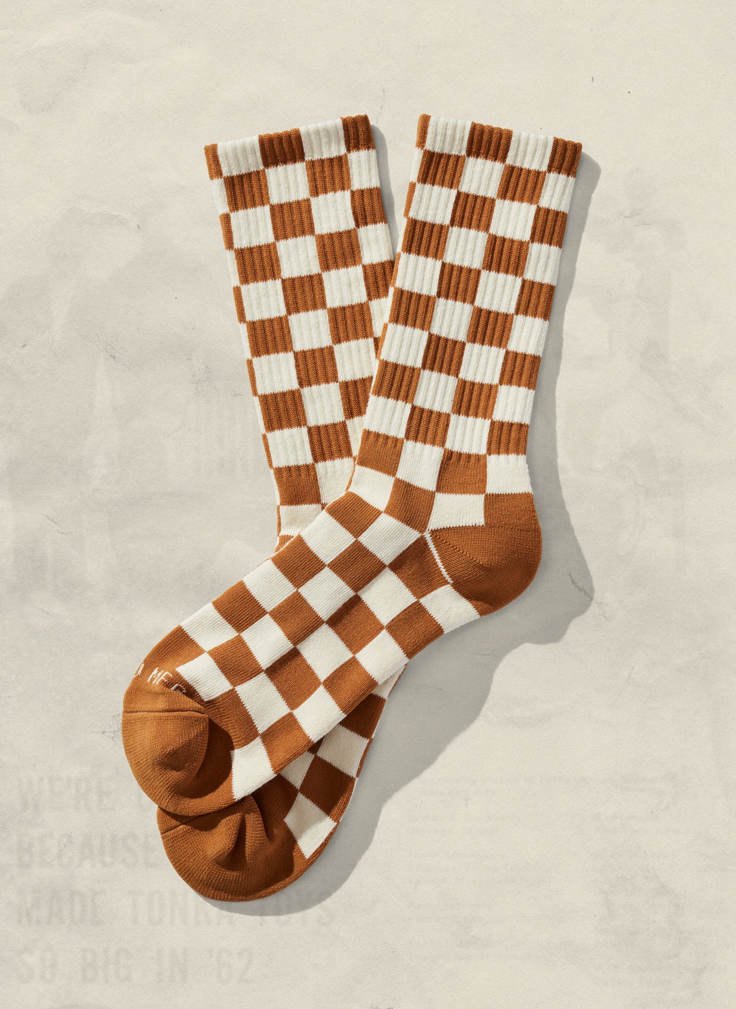 Weld Mfg Comfy Socks - Vintage Retro Checkerboard Socks - Earthy Colored Socks - Wholesale Blank Socks