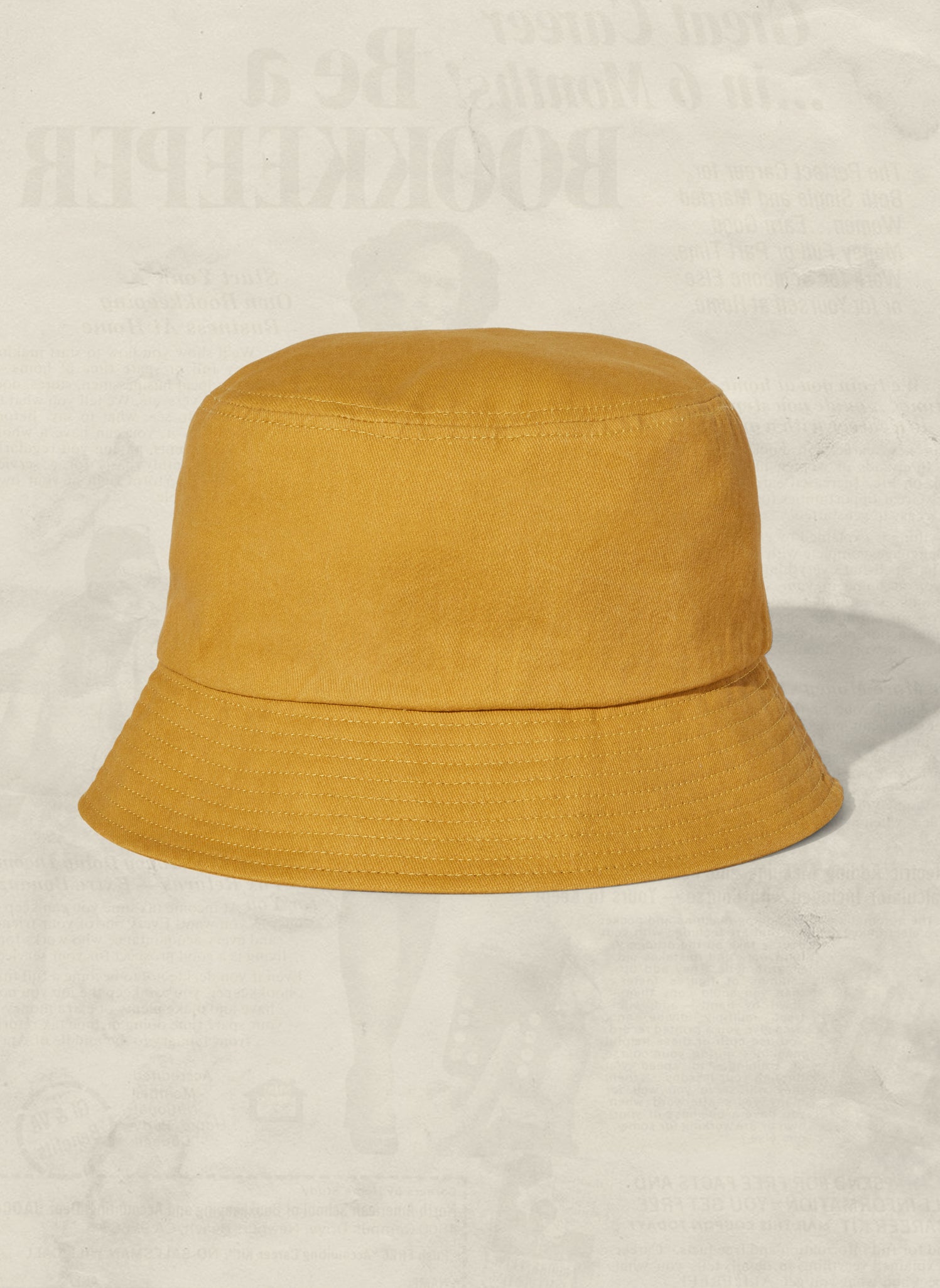 Vintage Washed Brushed Cotton Twill Bucket Hat by Weld Mfg. Earthy Color Wholesale Blank Hats for Creative Brands and Companies.
