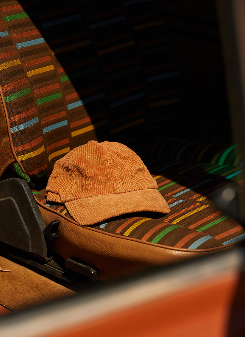 Weld Mfg Vintage Inspired Unstructured Corduroy Dad Hat. Laid back comfy cap. Wholesale Blank Hats for Creative Brands and Companies.