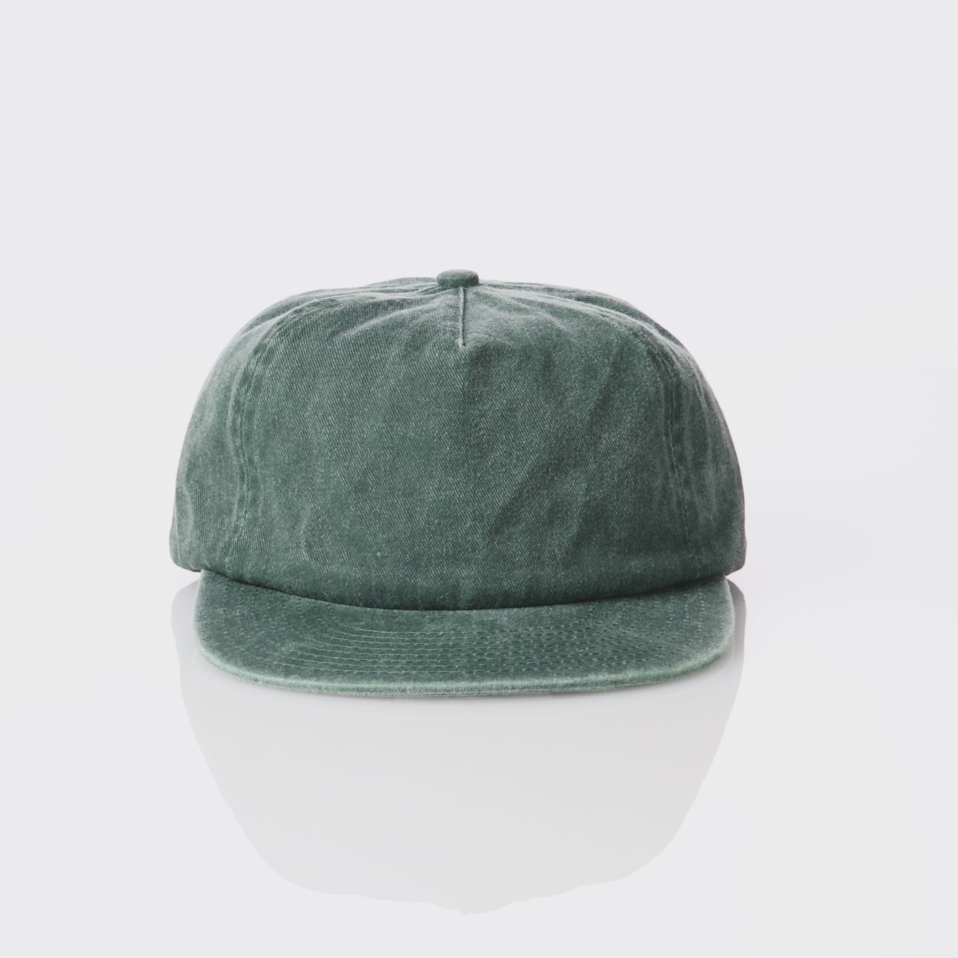 WELD MFG Washed 5-Panel Field Trip Hat, Vintage Style Unstructured Brushed Cotton Twill Cap, Best Hat for Embroidery or Patches, Hunter