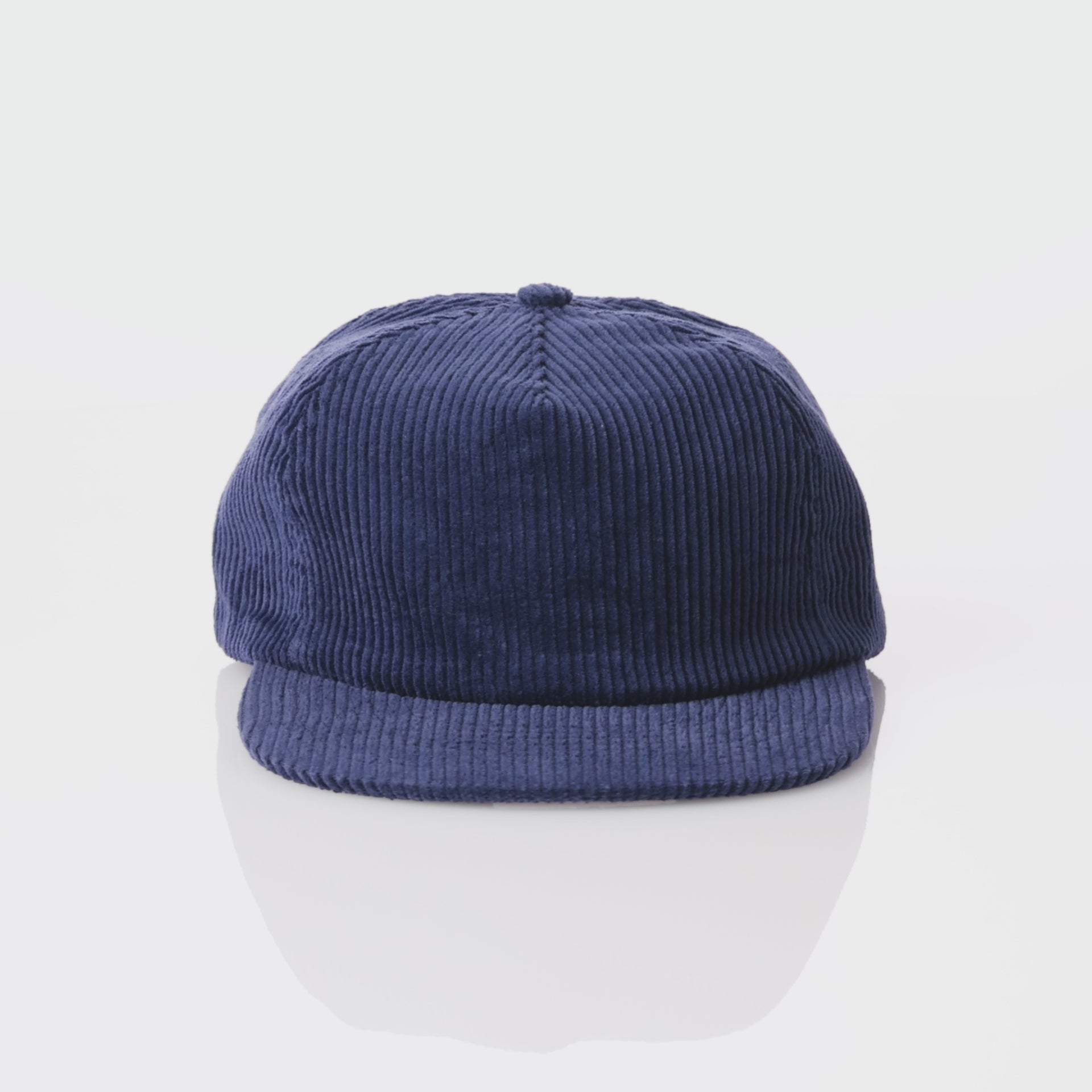 Weld Mfg Field Trip Hat-Unstructured 5 panel corduroy snapback hat, vintage inspired baseball hat, Navy