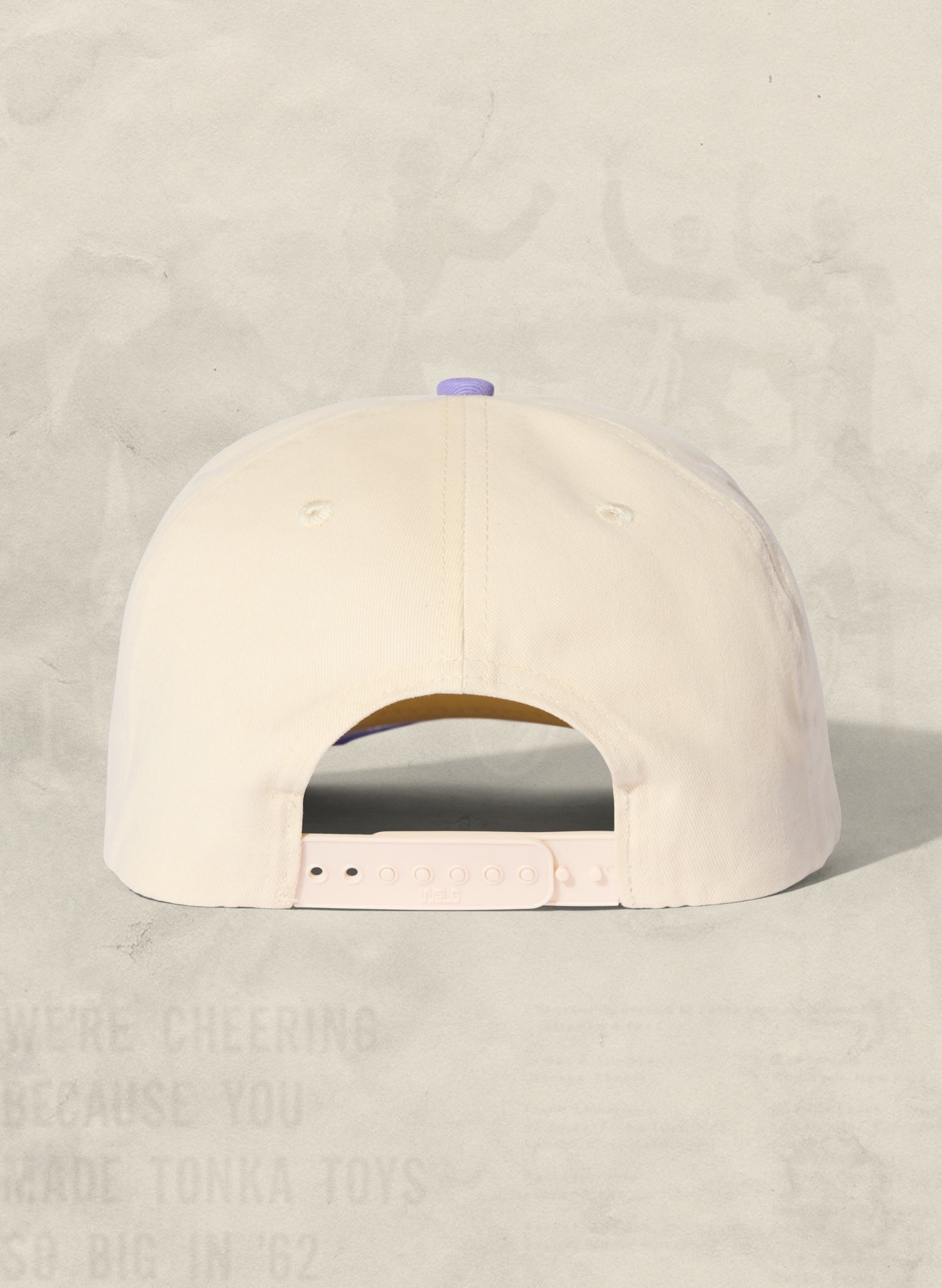 WELD MFG Two-Tone Brushed Cotton Twill Workhorse Snapback Hat with a slightly structured 5-panel crown and contrasting curved brim, Moonstone