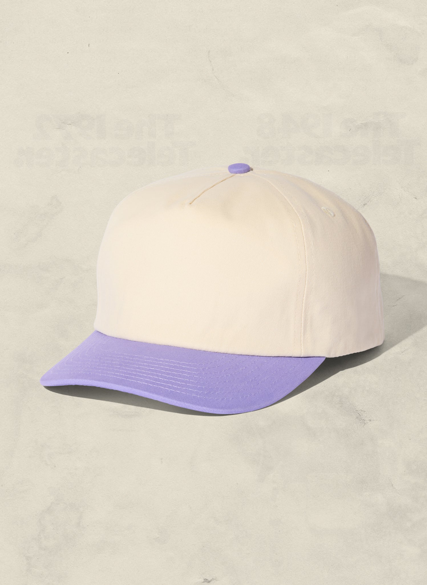 WELD MFG Two-Tone Brushed Cotton Twill Workhorse Snapback Hat with a slightly structured 5-panel crown and contrasting curved brim, Moonstone