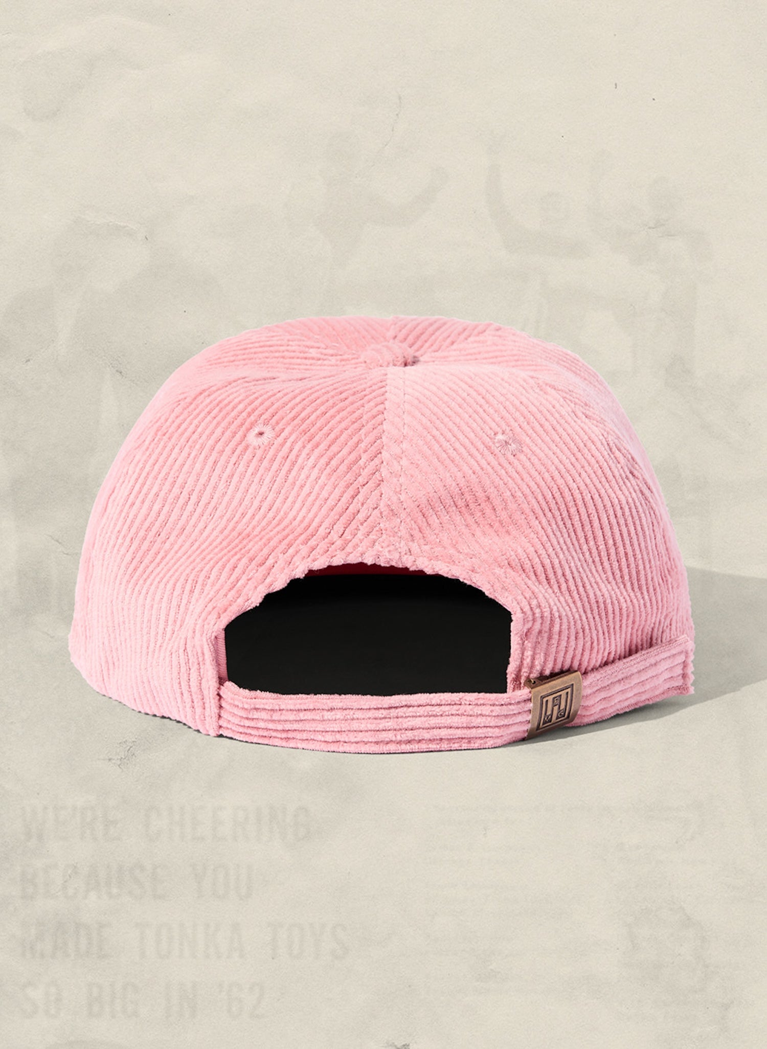 Weld Mfg Field Trip Hat-Unstructured 5 panel corduroy snapback hat, vintage inspired baseball hat, Blush
