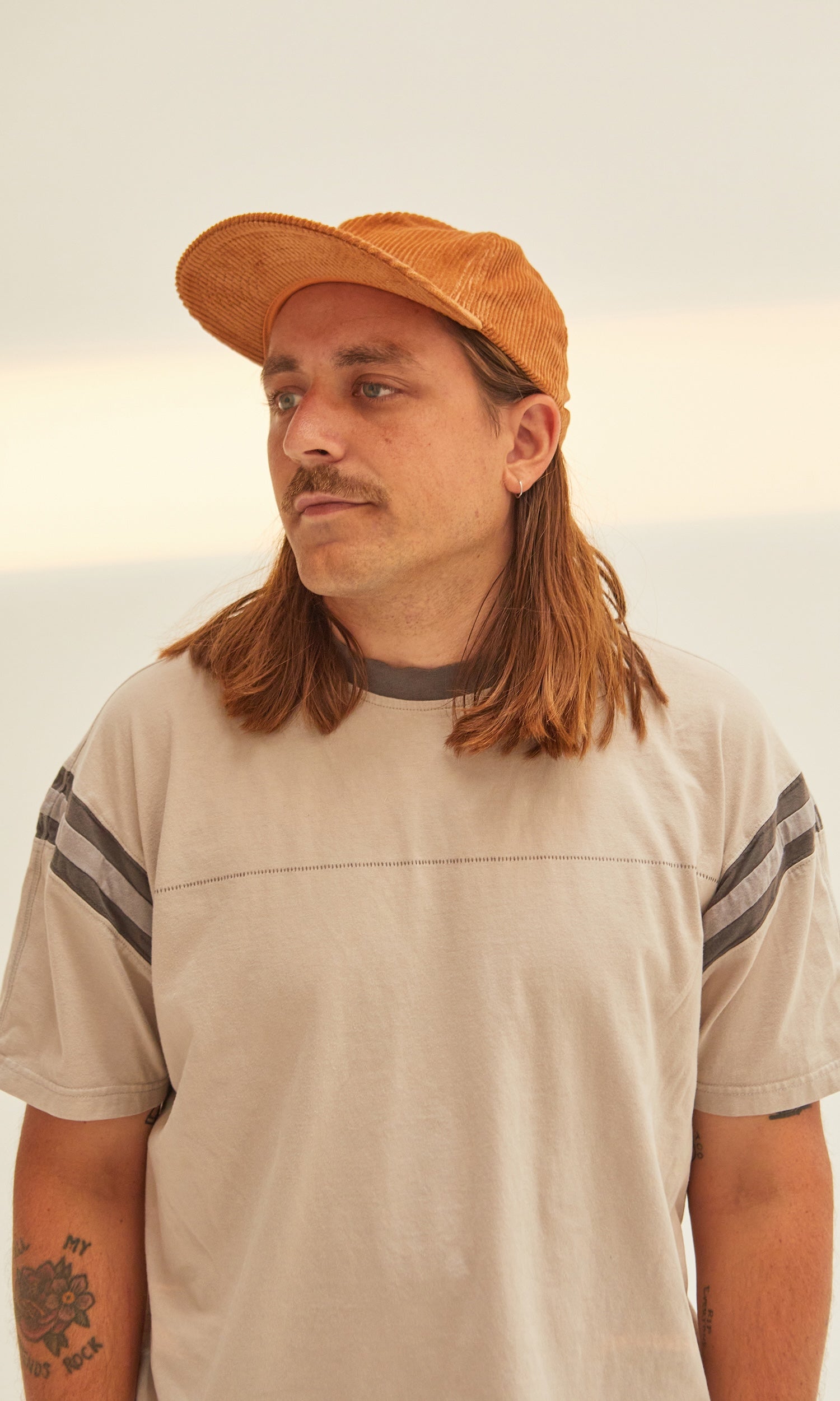 Weld Mfg Field Trip Hat-Unstructured 5 panel corduroy snapback hat, vintage inspired baseball hat, Camel