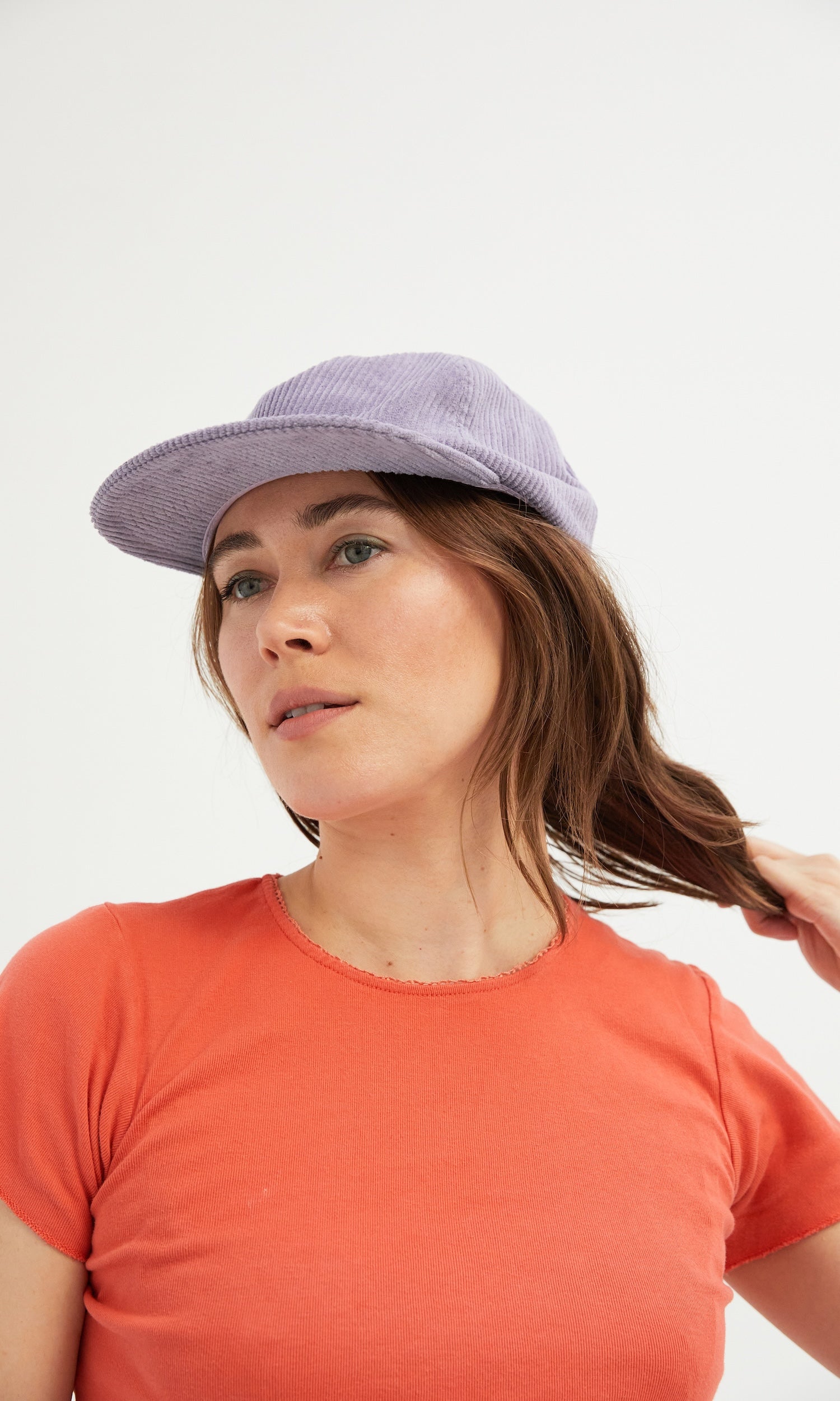 Weld Mfg Field Trip Hat-Unstructured 5 panel corduroy snapback hat, vintage inspired baseball hat, Moonstone