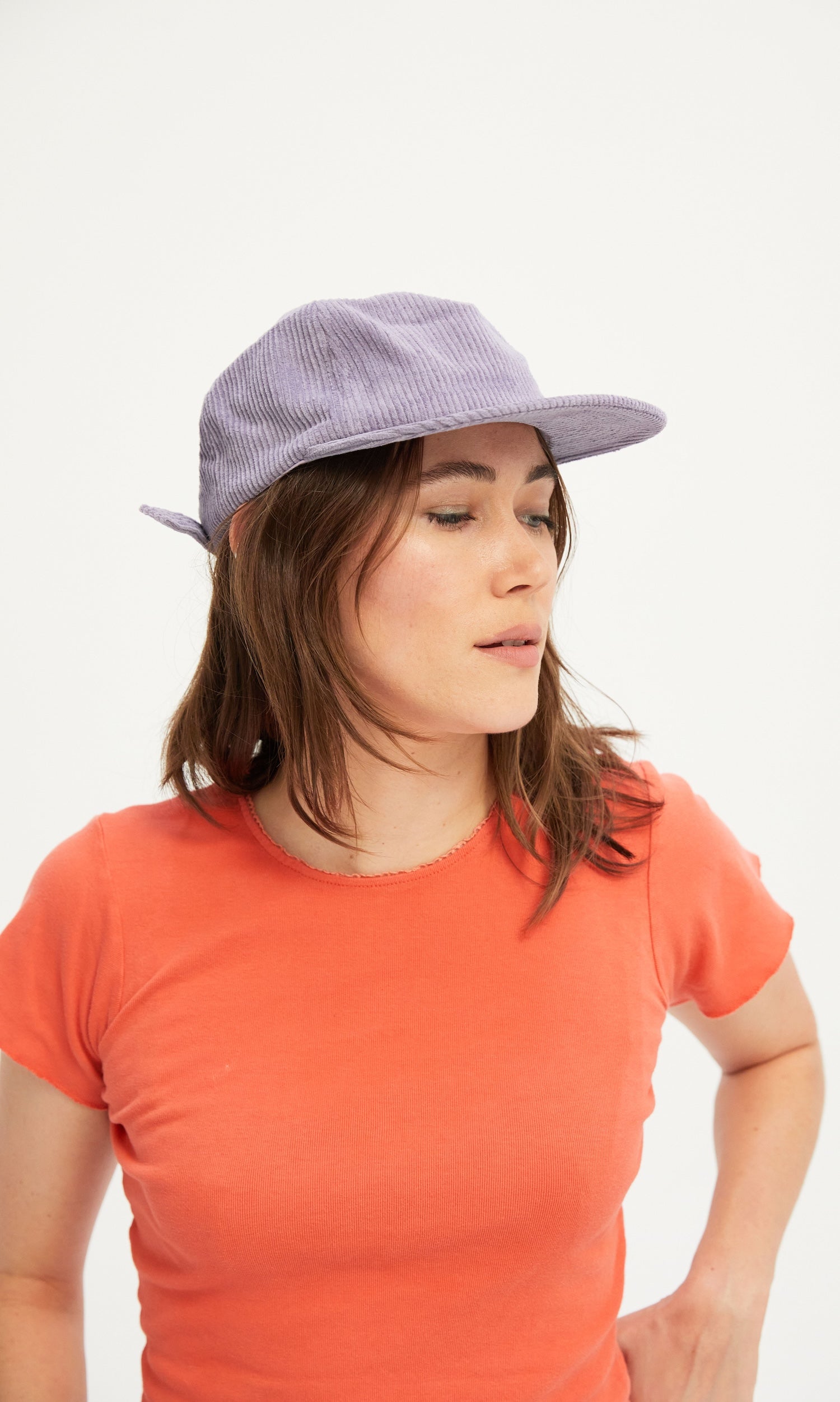 Weld Mfg Field Trip Hat-Unstructured 5 panel corduroy snapback hat, vintage inspired baseball hat, Moonstone