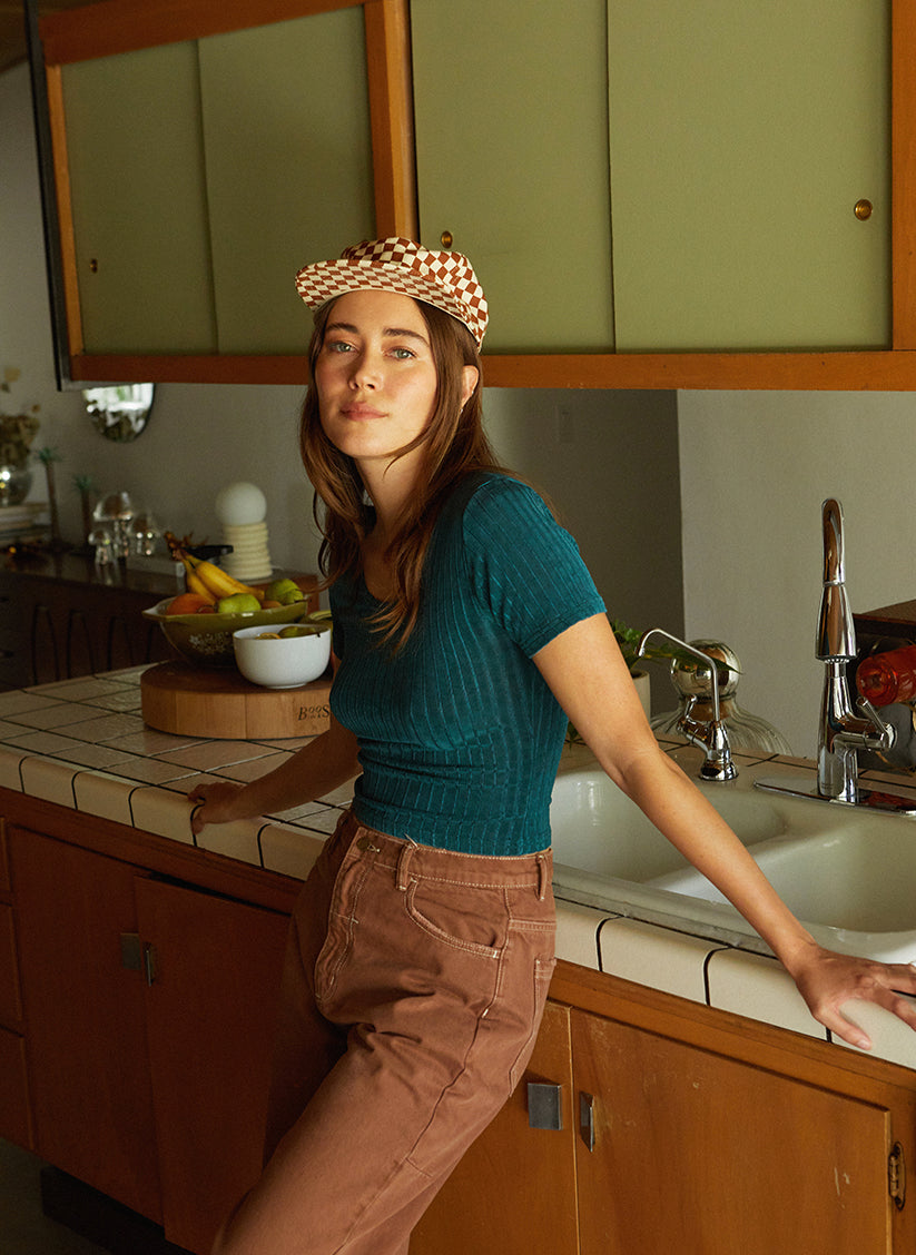 Weld Mfg Checkerboard Unstructured 5 Panel Hats - Vintage Inspired Hats - Laid Back Hats - Unique Earthy Color Hats for Creative Brands, Companies, Agencies, Rust