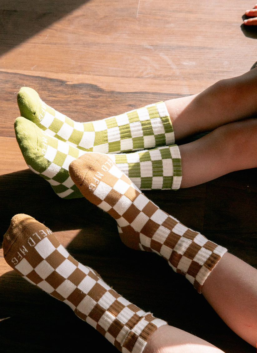 Kids Checkerboard Crew Socks