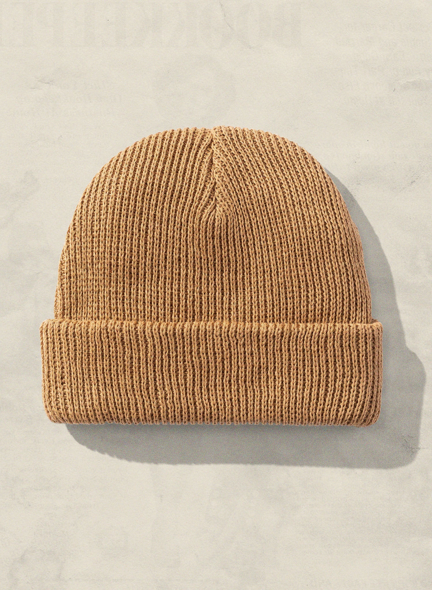 Weld Mfg Hemp Slacker Knit Ribbed Beanie Hat - Vintage Inspired Warm Comfortable Hat - Beach Sand