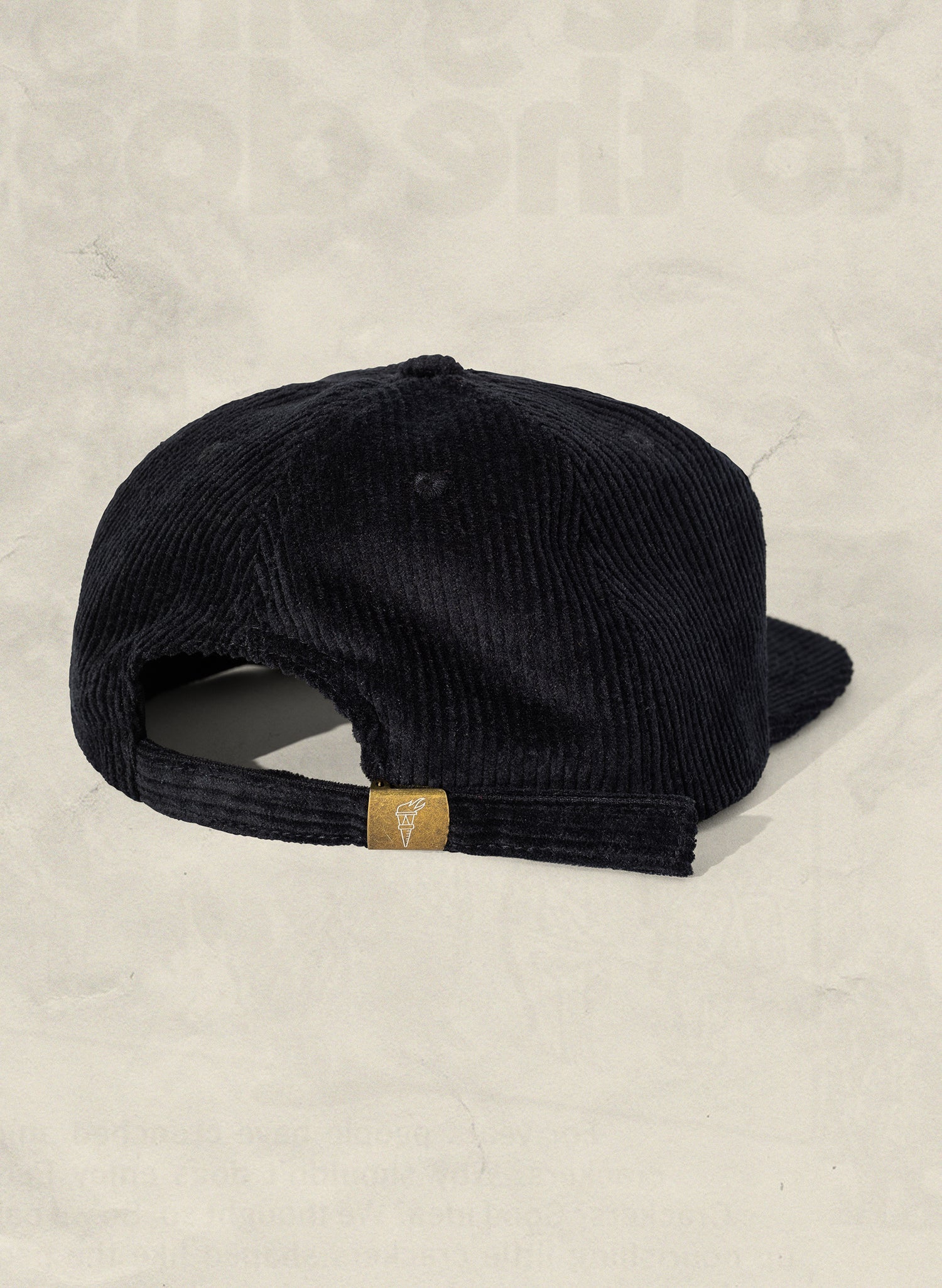 Weld Mfg Field Trip Hat - Unstructured 5 panel corduroy strapback hat, vintage inspired baseball hat, black