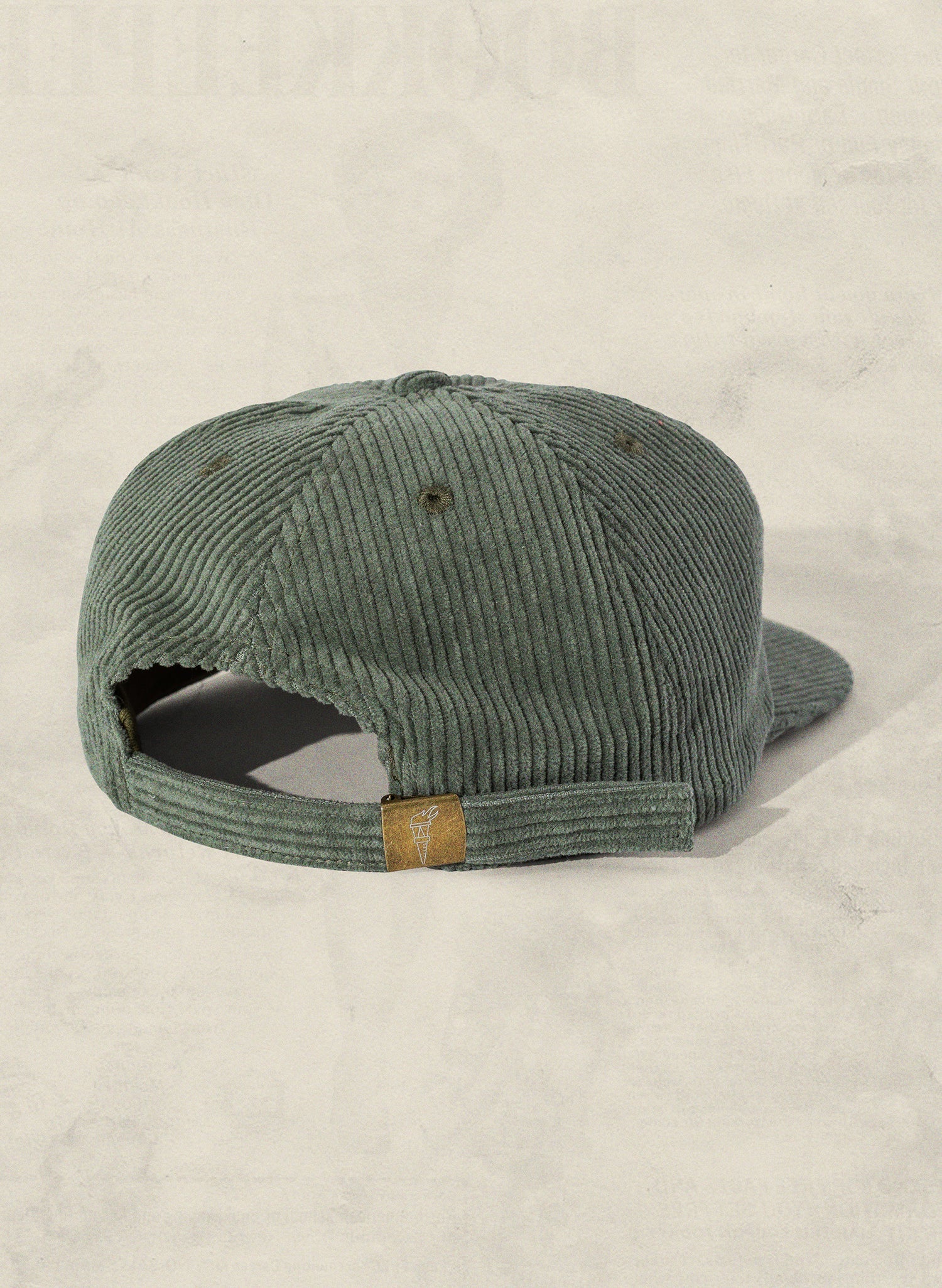 Weld Mfg Field Trip Hat - Unstructured 5 panel corduroy strapback hat, vintage inspired baseball hat, green