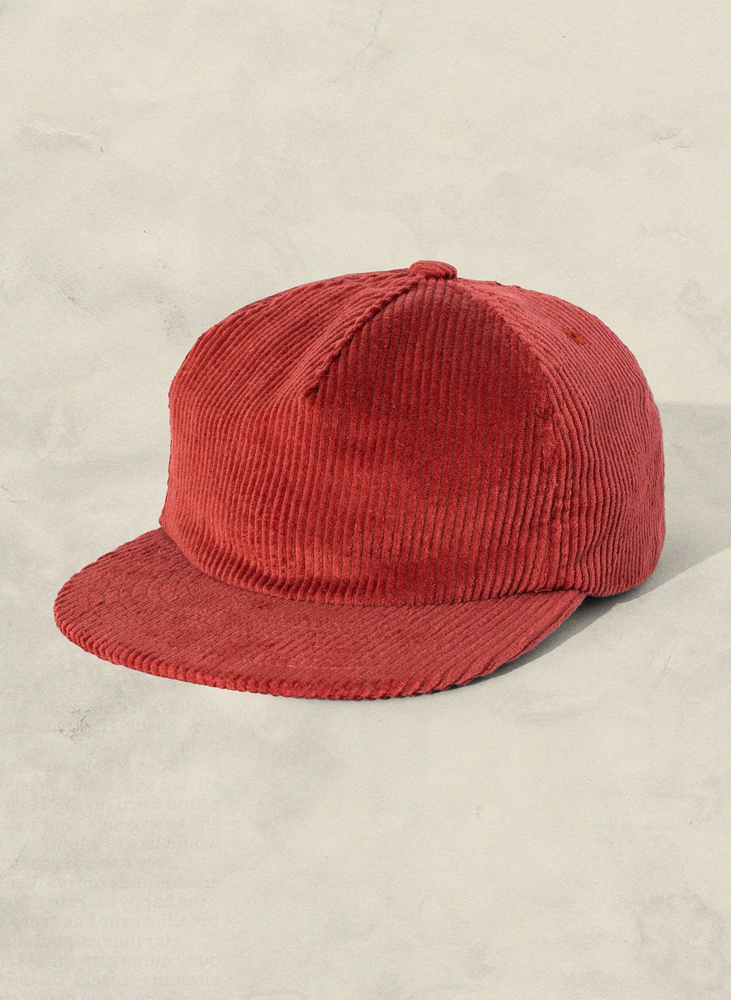Weld Mfg Field Trip Hat - Unstructured 5 panel corduroy strapback hat, vintage inspired baseball hat, red