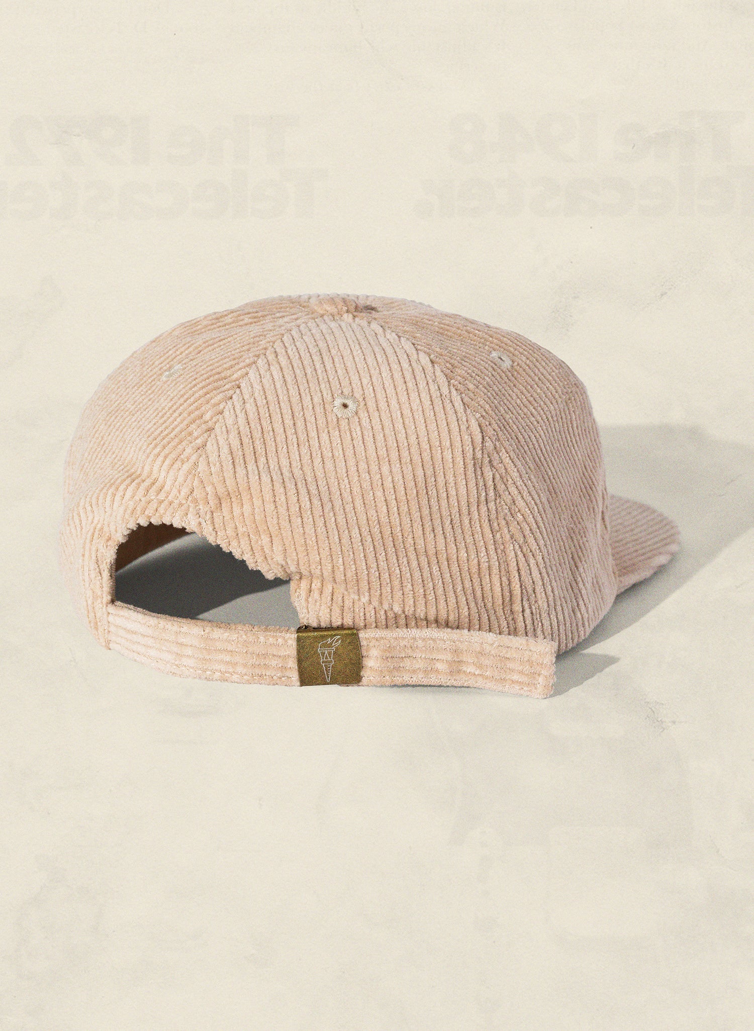 Weld Mfg Field Trip Hat - Unstructured 5 panel corduroy strapback hat, vintage inspired baseball hat, cream