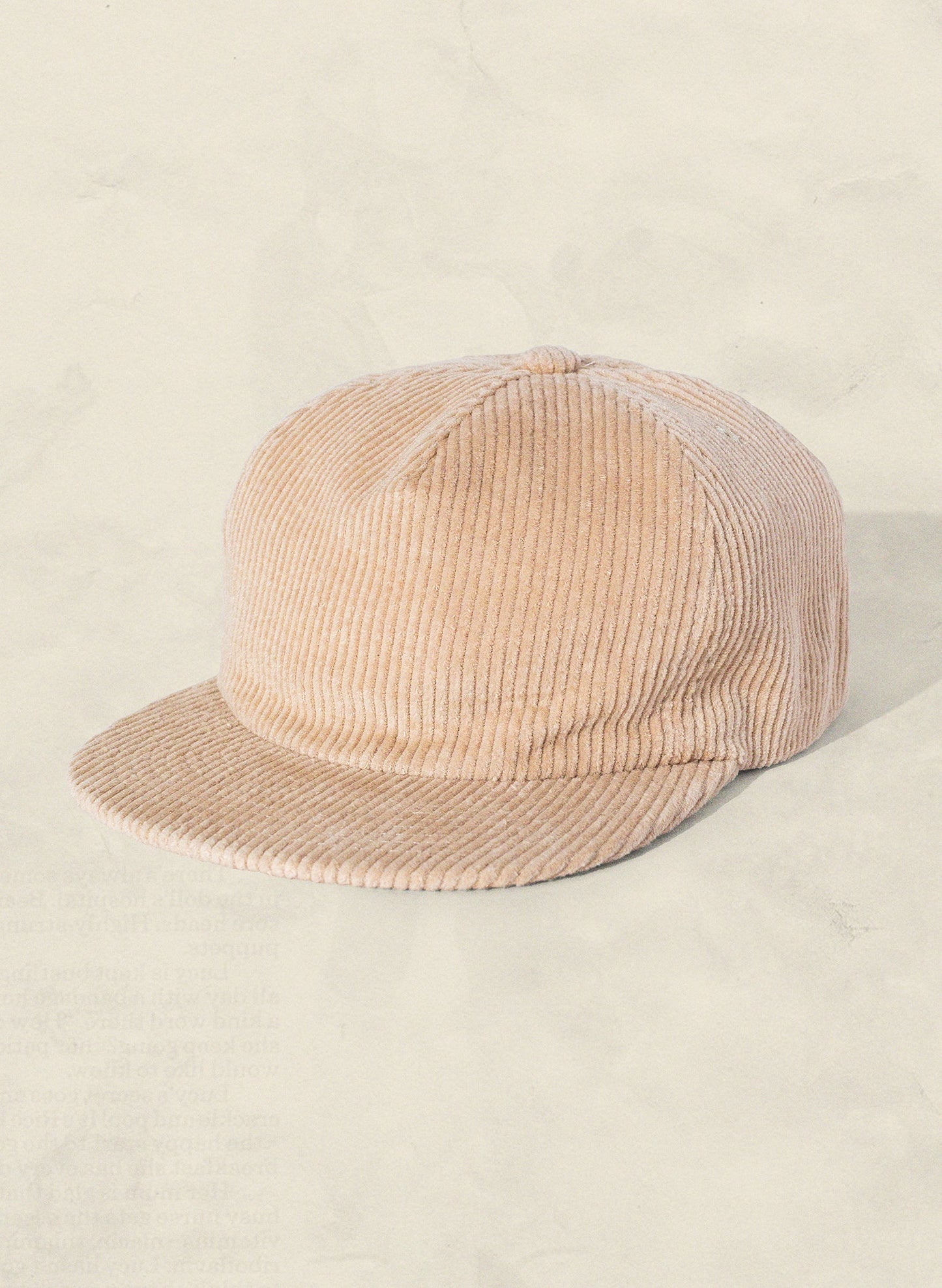 Weld Mfg Field Trip Hat - Unstructured 5 panel corduroy strapback hat, vintage inspired baseball hat, cream