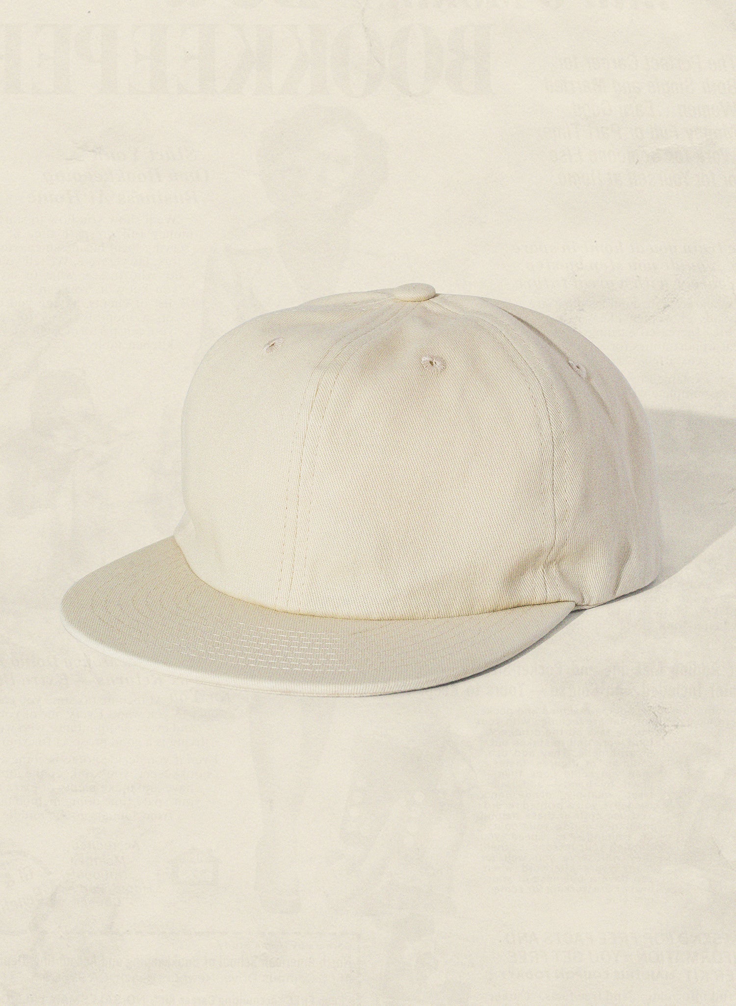 Weld Mfg Brushed Cotton Twill Kids Unstructured 6 Panel Vintage Inspired Baseball Strapback Hat - Laid Back Childrens Headwear - Cream