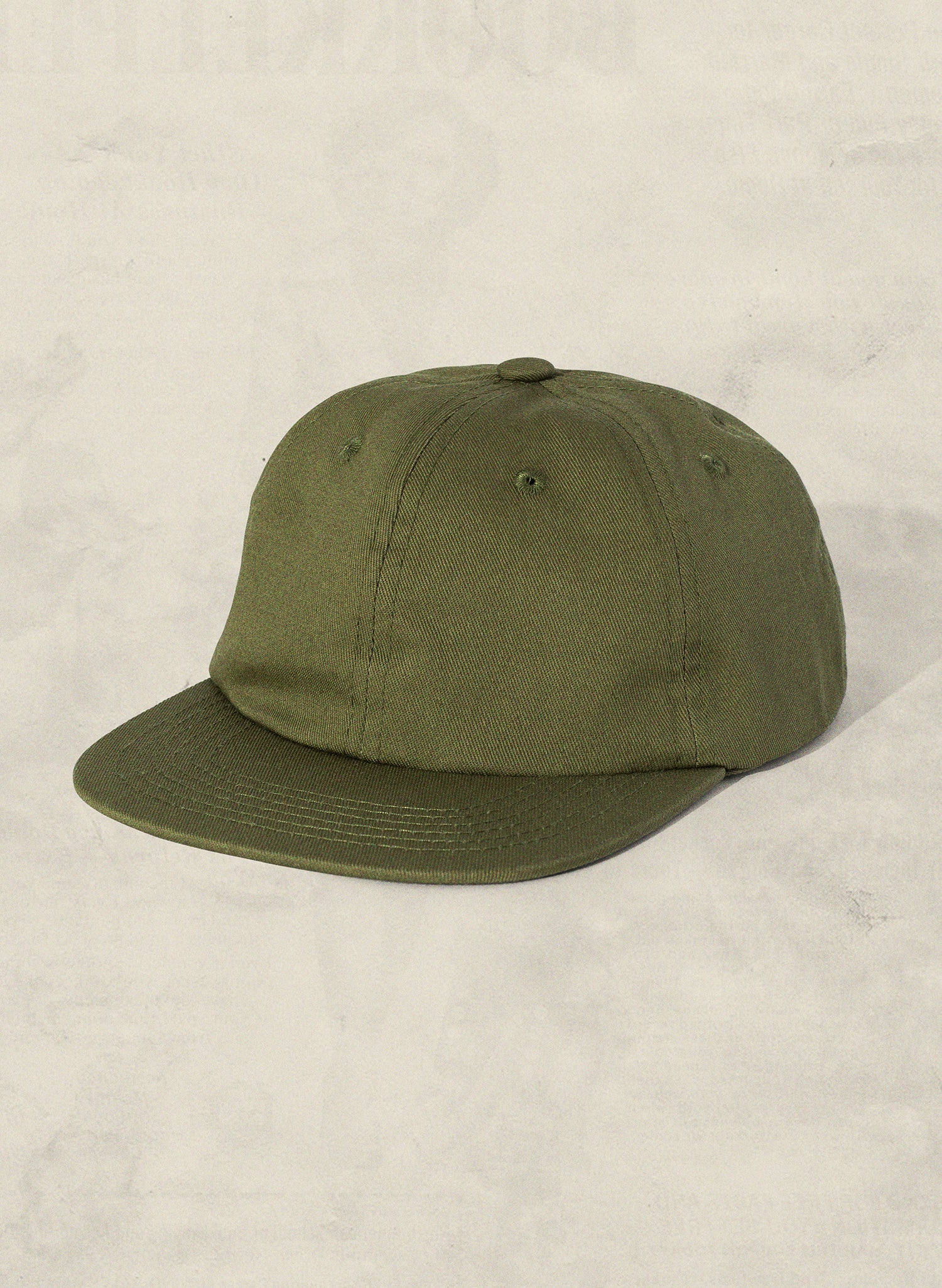 Weld Mfg Brushed Cotton Twill Kids Unstructured 6 Panel Vintage Inspired Baseball Strapback Hat - Laid Back Childrens Headwear - Olive Green