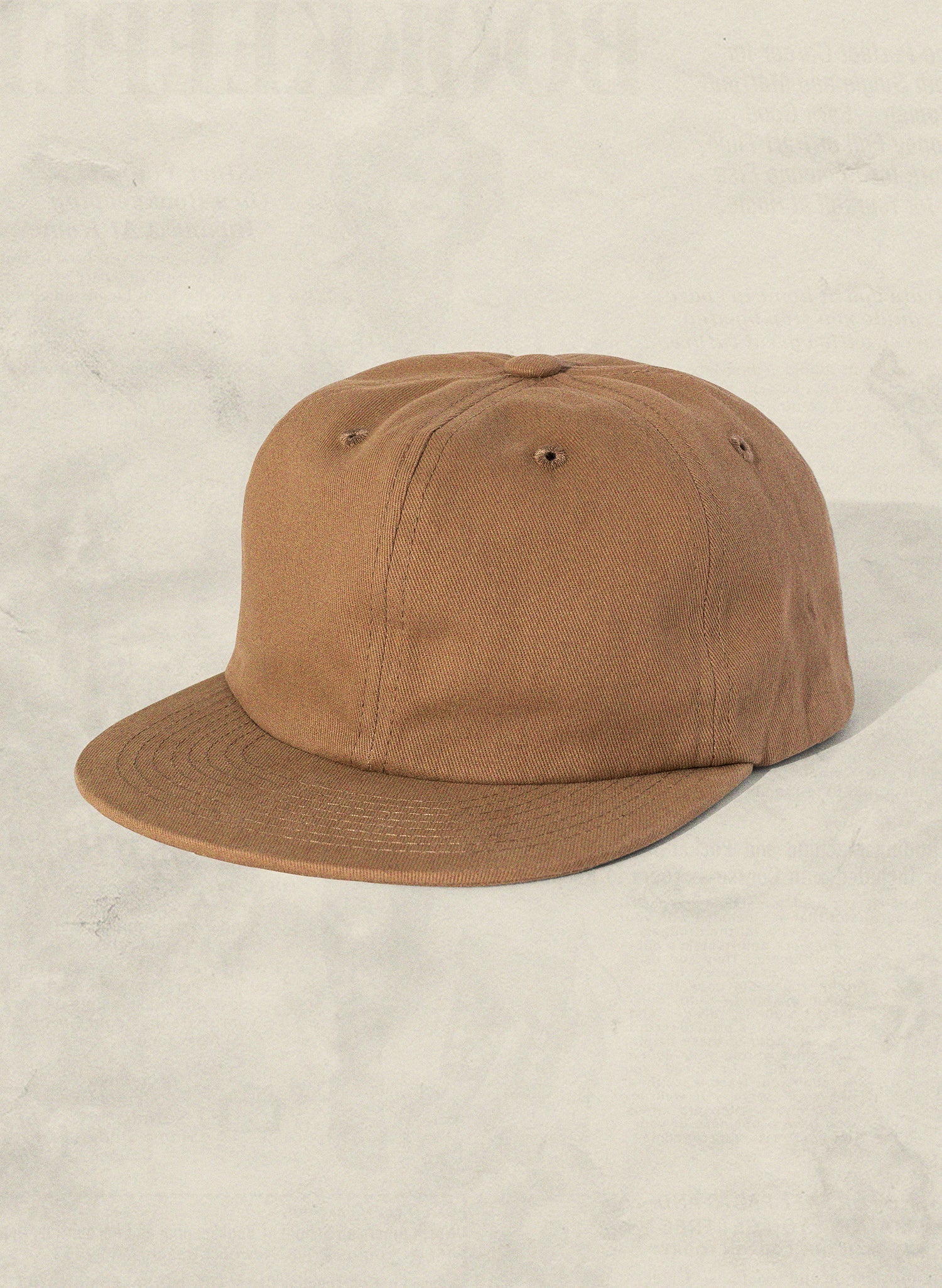 Weld Mfg Field Trip Hat - Unstructured 6 panel brushed cotton twill strapback hat, vintage inspired baseball hat, light brown