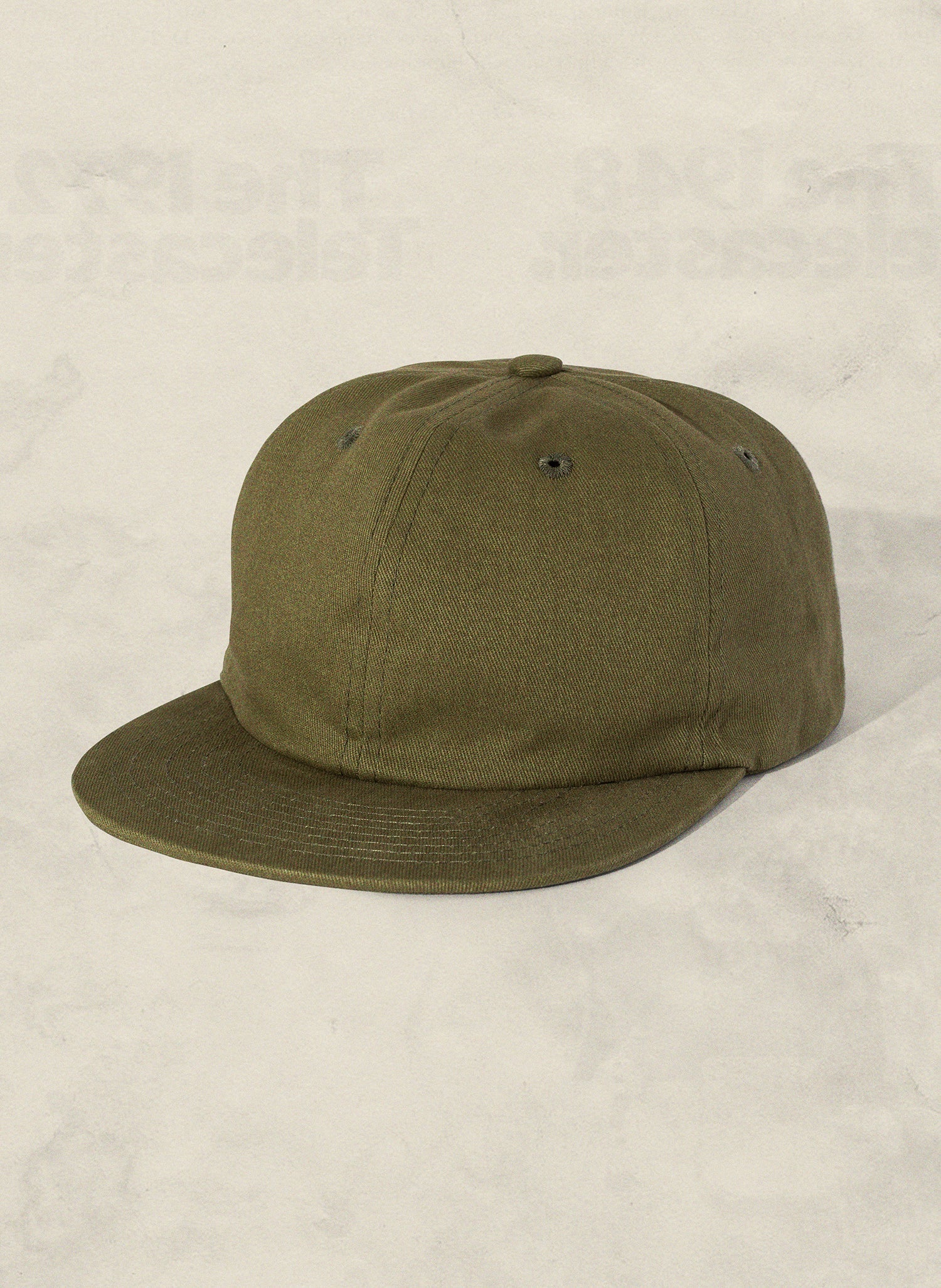 Weld Mfg Field Trip Hat - Unstructured 6 panel brushed cotton twill strapback hat, vintage inspired baseball hat, olive green, cactus