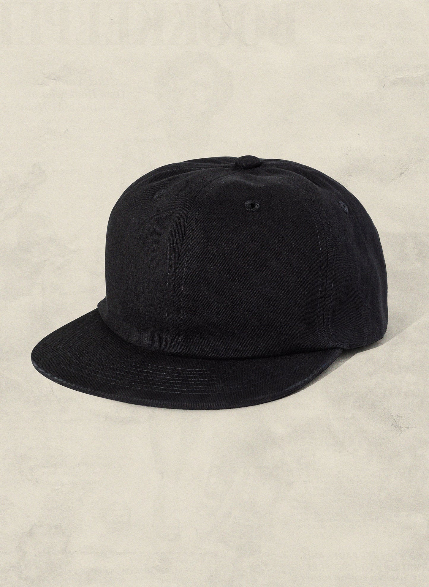 Weld Mfg Field Trip Hat - Unstructured 6 panel brushed cotton twill strapback hat, vintage inspired baseball hat, black