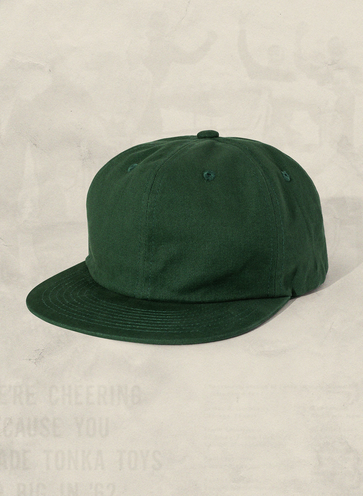 Weld Mfg Field Trip Hat - Unstructured 6 panel brushed cotton twill strapback hat, vintage inspired baseball hat, hunter green