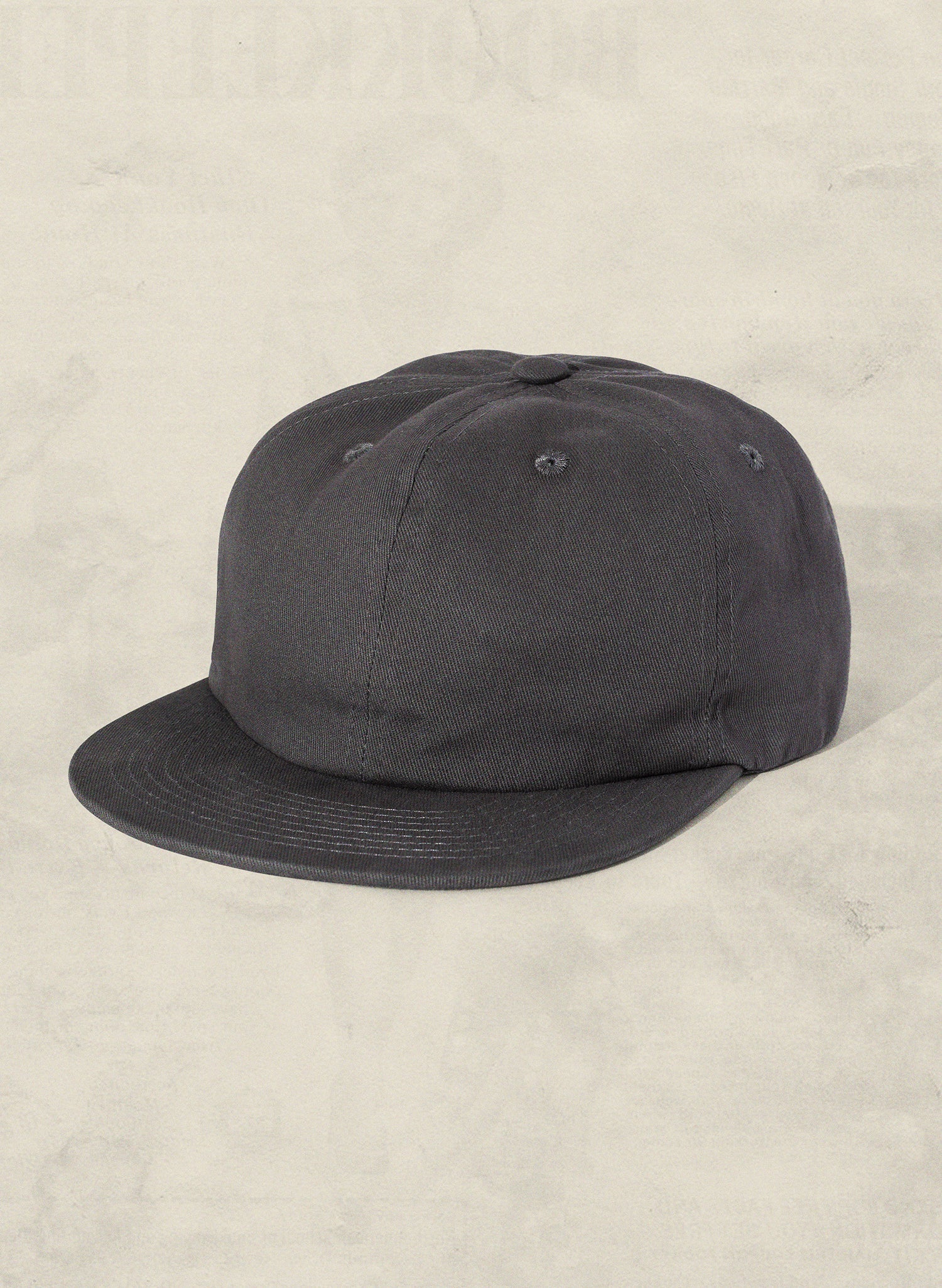 Weld Mfg Field Trip Hat - Unstructured 6 panel brushed cotton twill strapback hat, vintage inspired baseball hat, charcoal gray