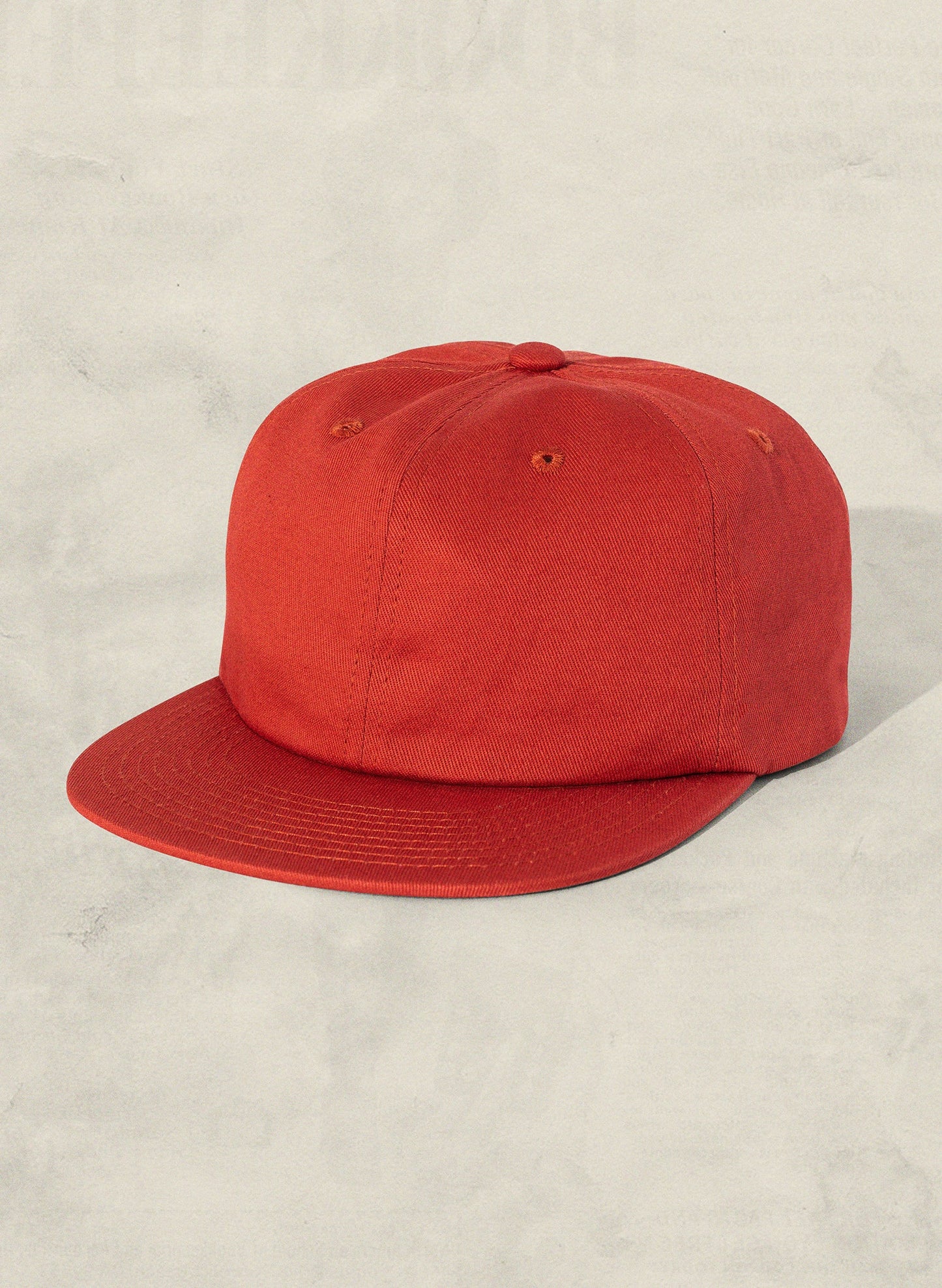 Weld Mfg Field Trip Hat - Unstructured 6 panel brushed cotton twill strapback hat, vintage inspired baseball hat, red