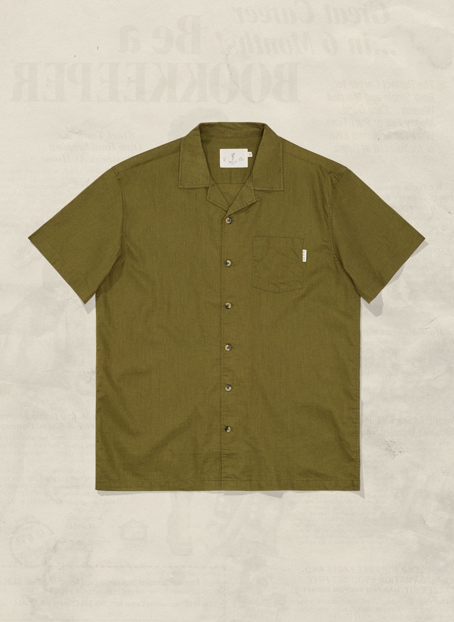 Soft Durable Hemp Organic Cotton Blend Button Up Shirt Unisex by Weld Mfg Earthy Tone Cactus Vacation Collared Camp Shirt