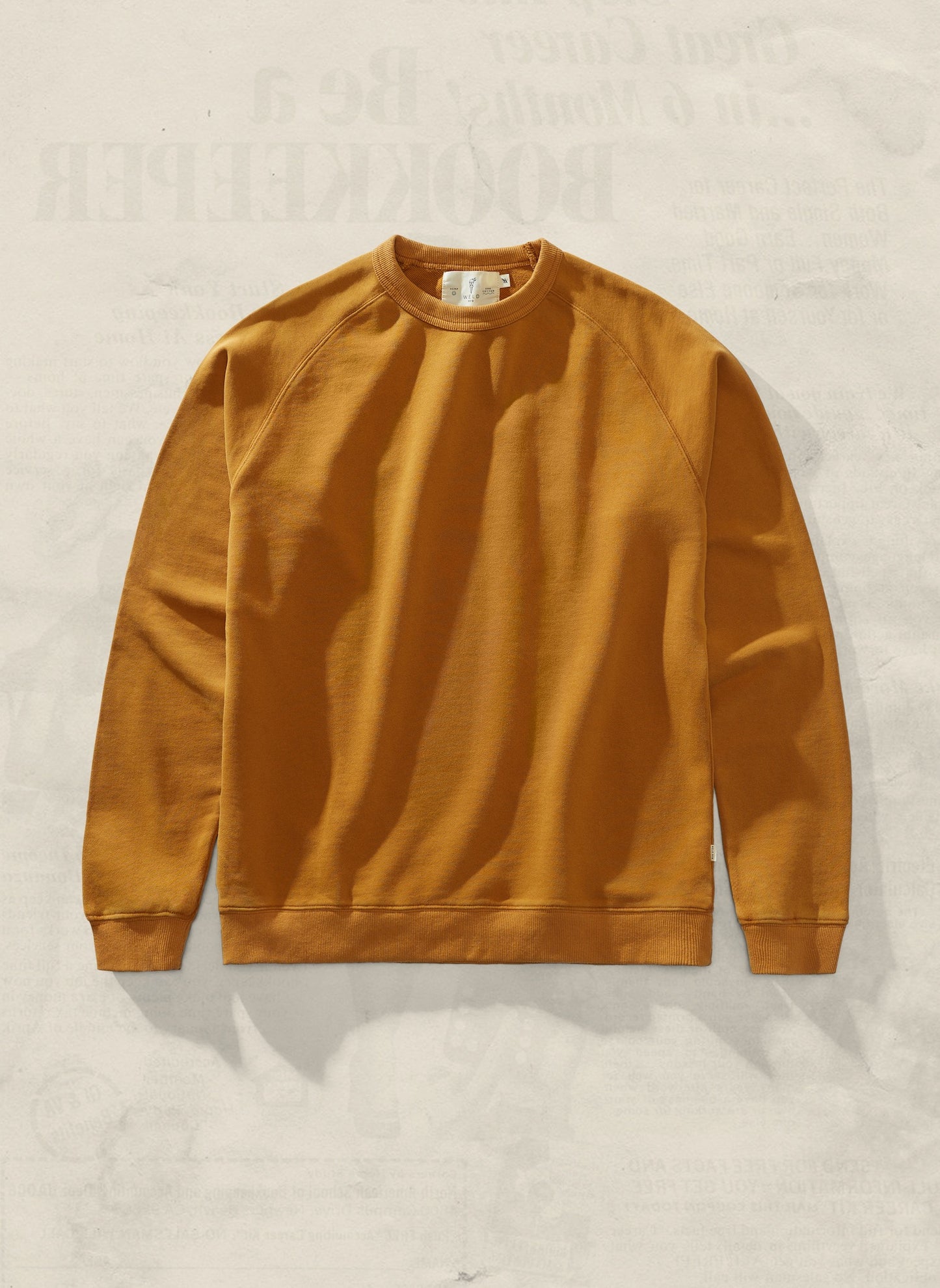 Soft Comfy Hemp Crewneck Sweatshirts with a Vintage Wash by Weld Mfg - Rust and Black Sweatshirts