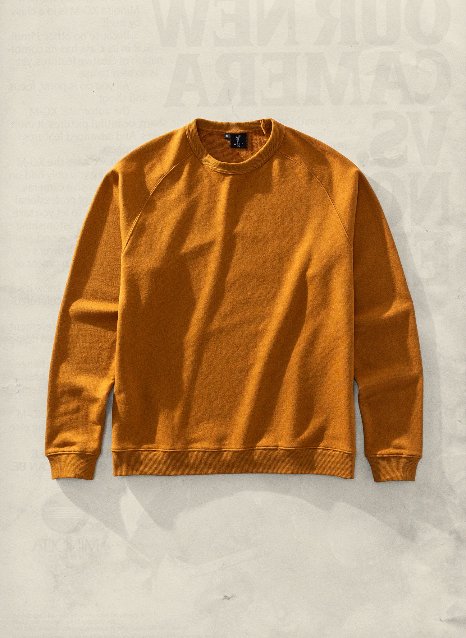 Weld Mfg Well Made Hemp Organic Cotton Raglan Sleeve Pullover Crewneck Sweatshirt Rust