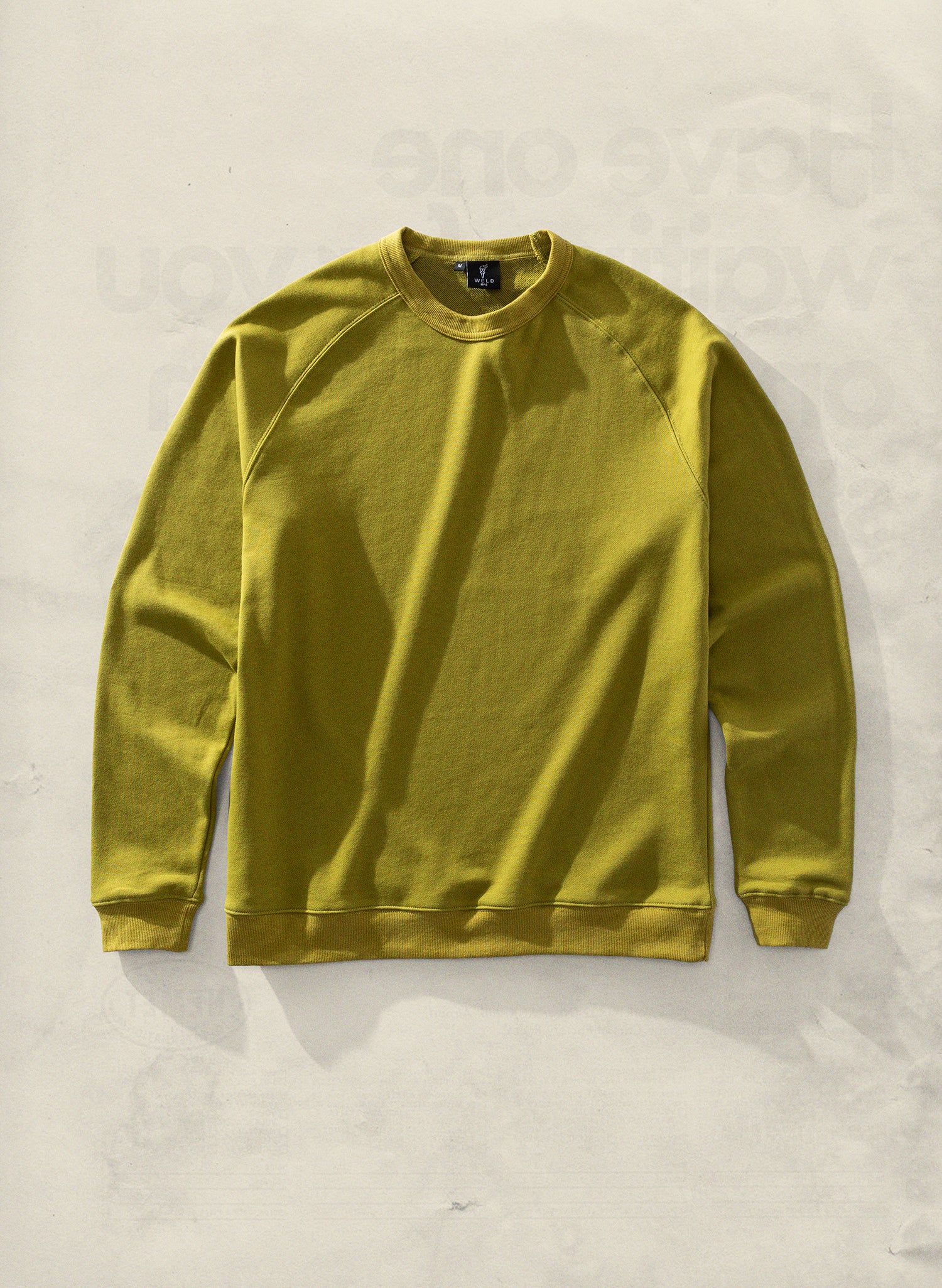 Weld Mfg Well Made Hemp Organic Cotton Raglan Sleeve Pullover Crewneck Sweatshirt Moss Green