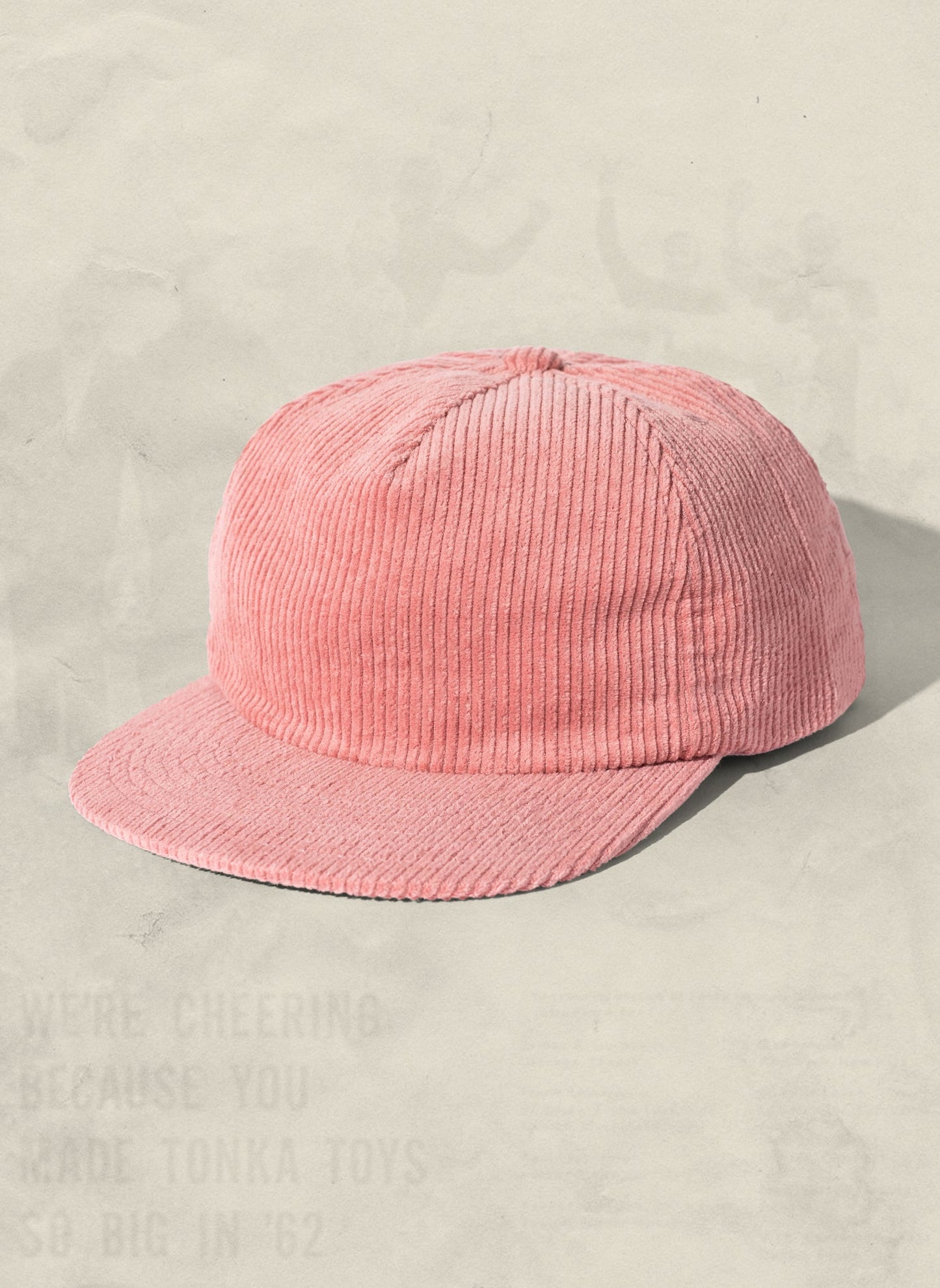 Weld Mfg Field Trip Hat - Unstructured 5 panel corduroy strapback hat, vintage inspired baseball hat, pink