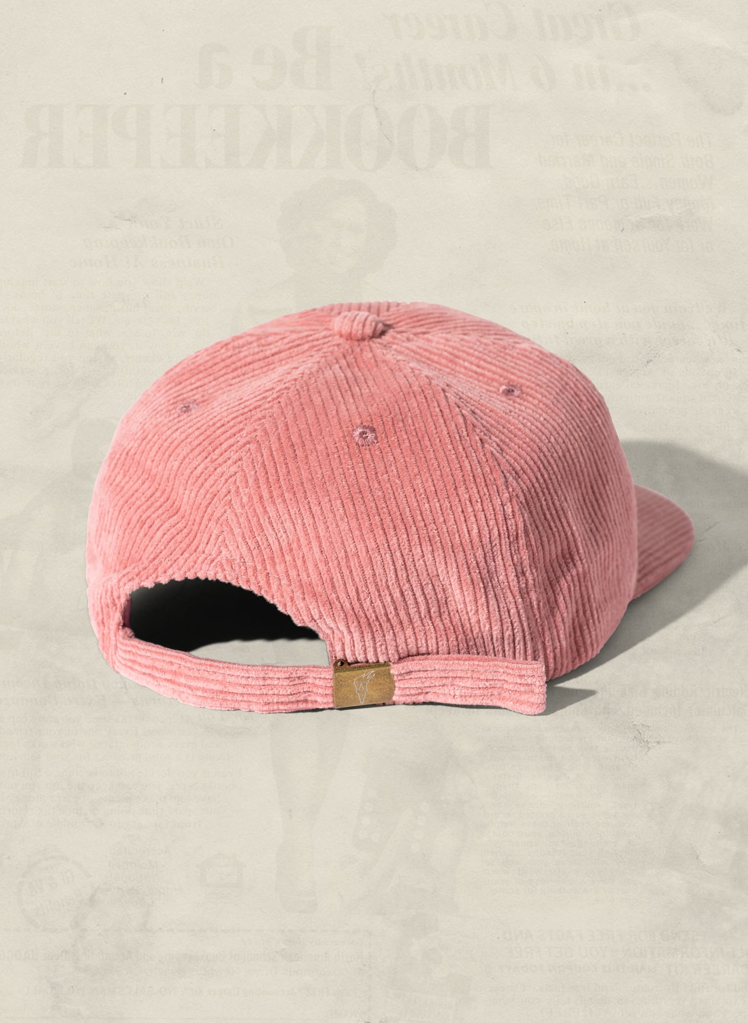 Weld Mfg Field Trip Hat - Unstructured 5 panel corduroy strapback hat, vintage inspired baseball hat, pink