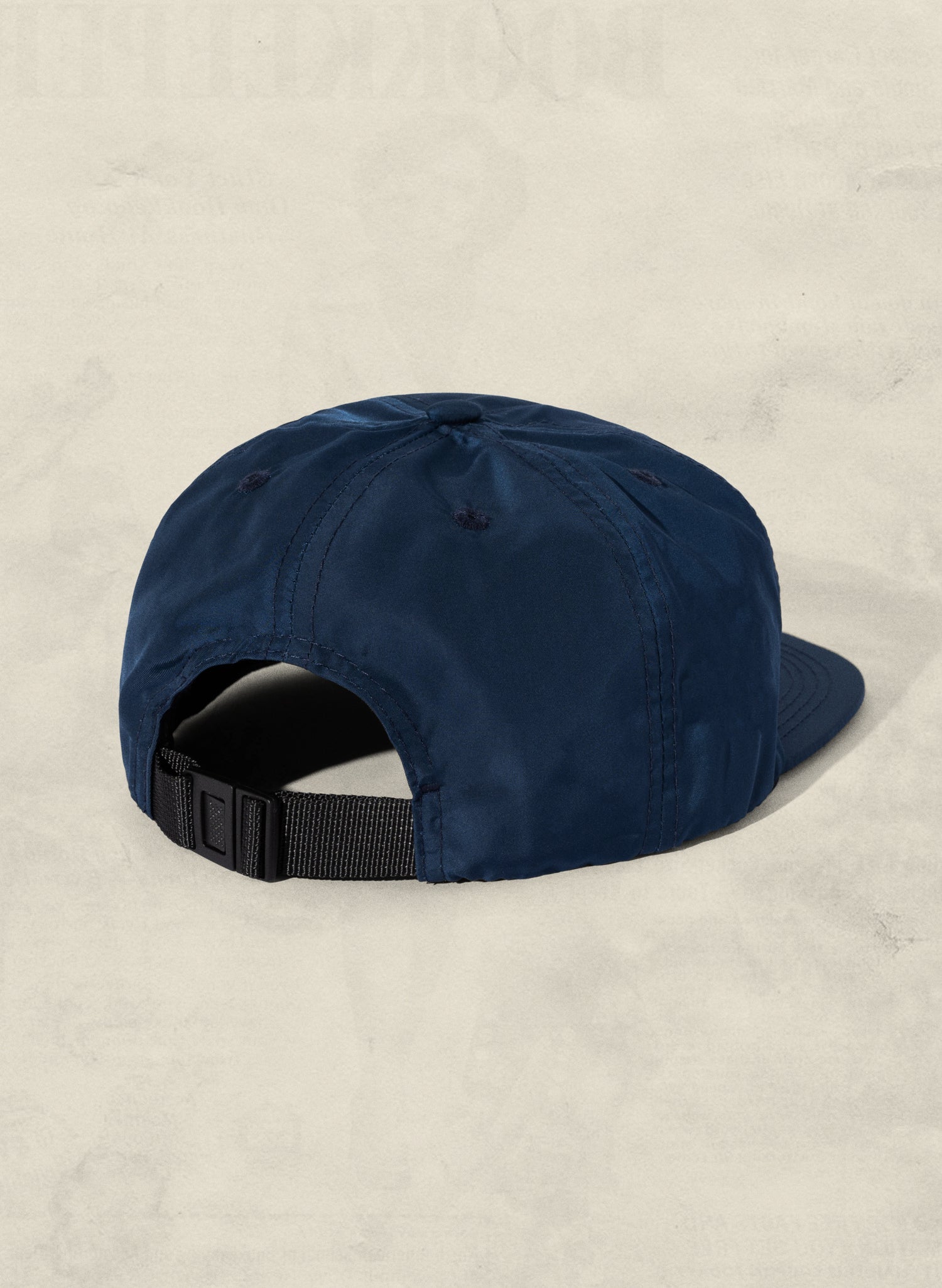 Weld Mfg Nylon Unstructured 5 Panel Vintage Inspired Baseball Strapback Hat - Laid Back Headwear - Navy