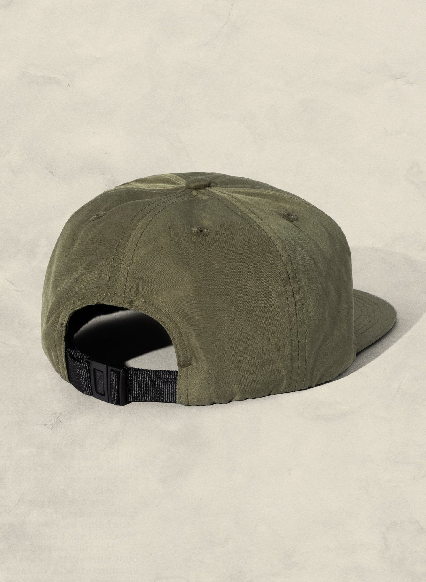 Weld Mfg Nylon Unstructured 5 Panel Vintage Inspired Baseball Strapback Hat - Laid Back Headwear - Olive Green