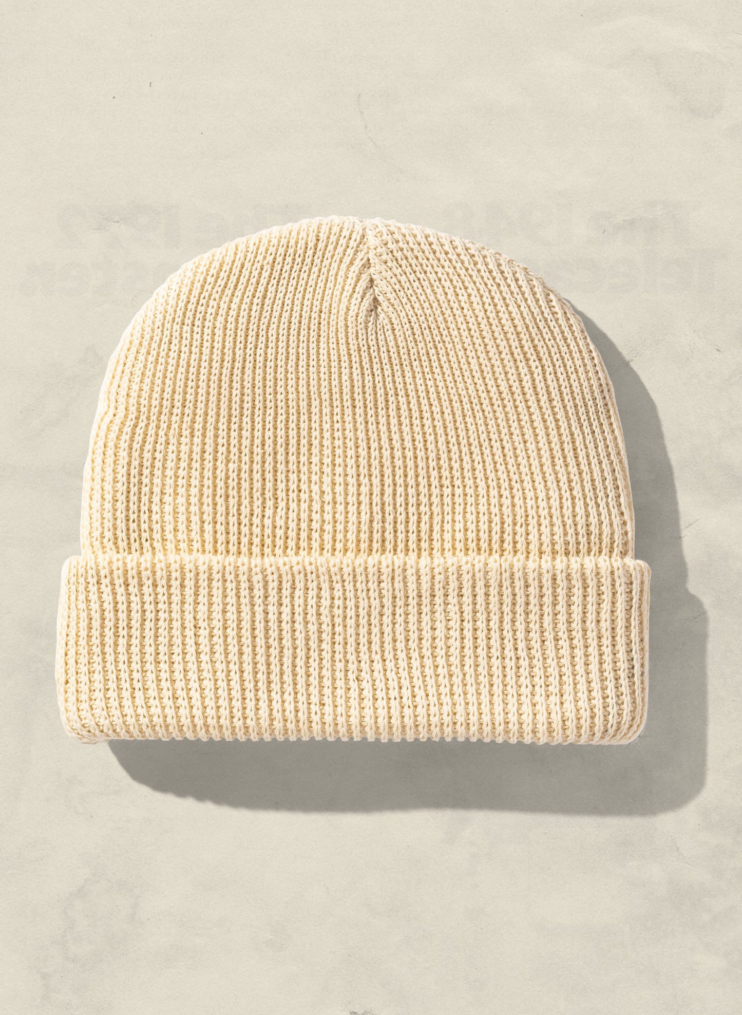 Weld Mfg Hemp Slacker Knit Ribbed Beanie Hat - Vintage Inspired Warm Comfortable Hat - Cream