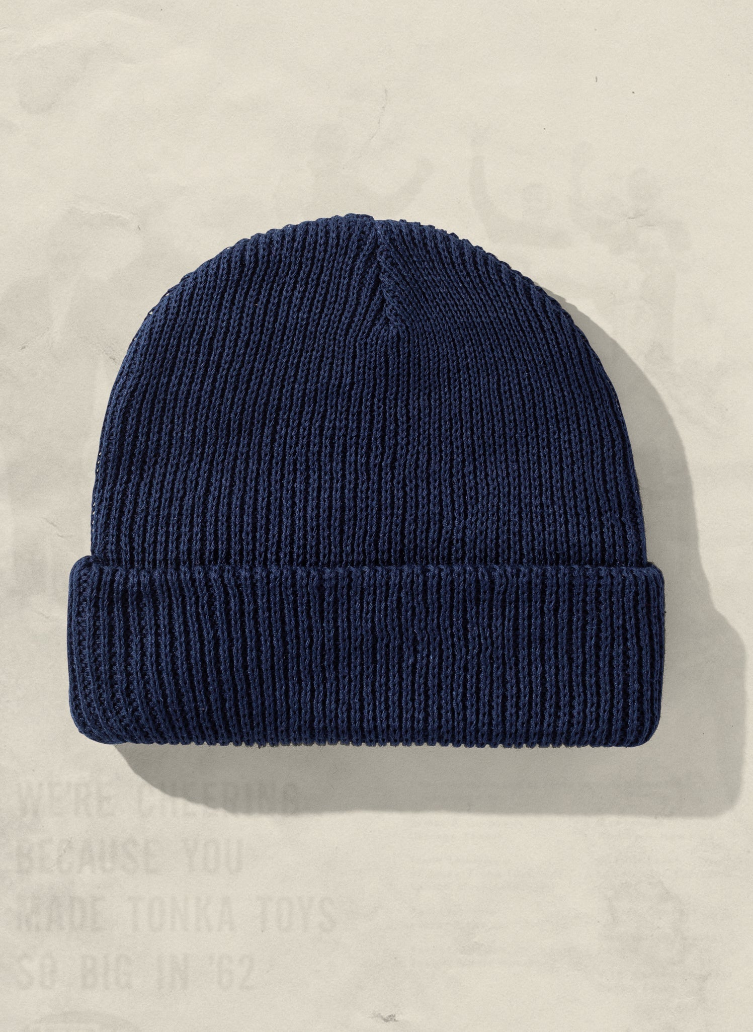 Weld Mfg Hemp Slacker Knit Ribbed Beanie Hat - Vintage Inspired Warm Comfortable Hat - Navy