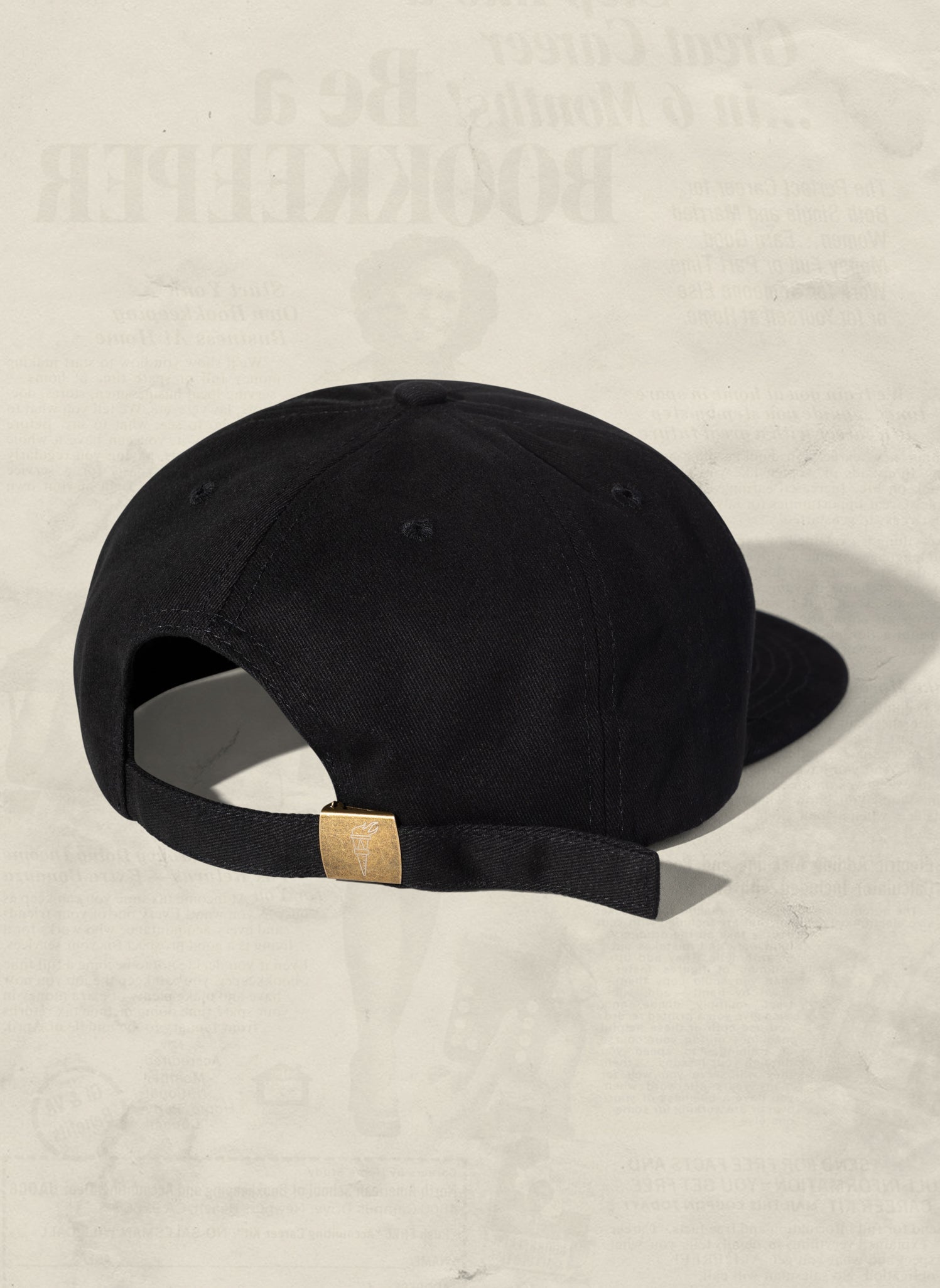 Weld Mfg Brushed Cotton Twill Kids Unstructured 6 Panel Vintage Inspired Baseball Strapback Hat - Laid Back Childrens Headwear - Black