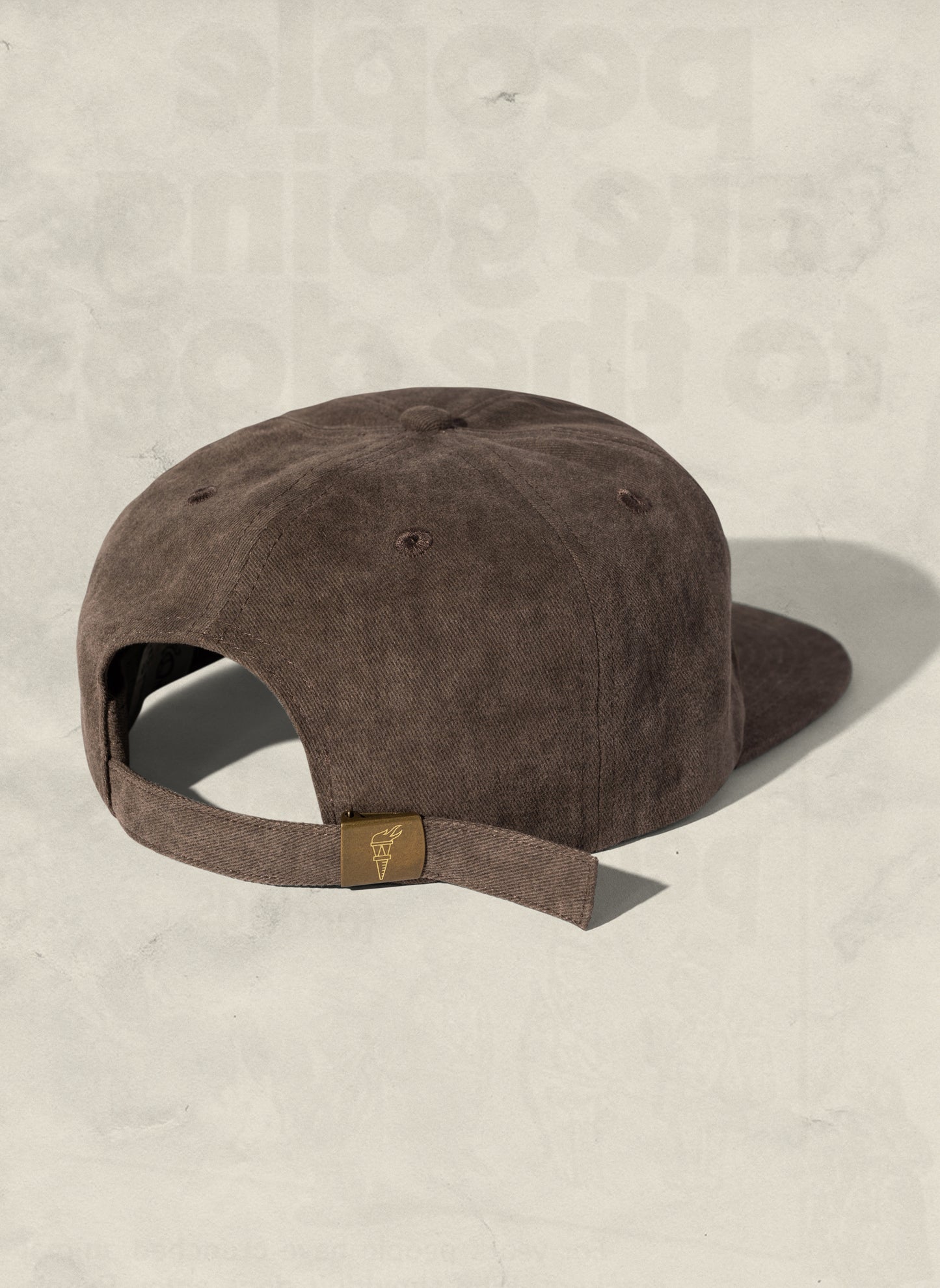 Weld Mfg Washed Brushed Cotton Twill Pigment Dyed Unstructured 5 Panel Vintage Inspired Baseball Strapback Hat - Laid Back Headwear - Brown