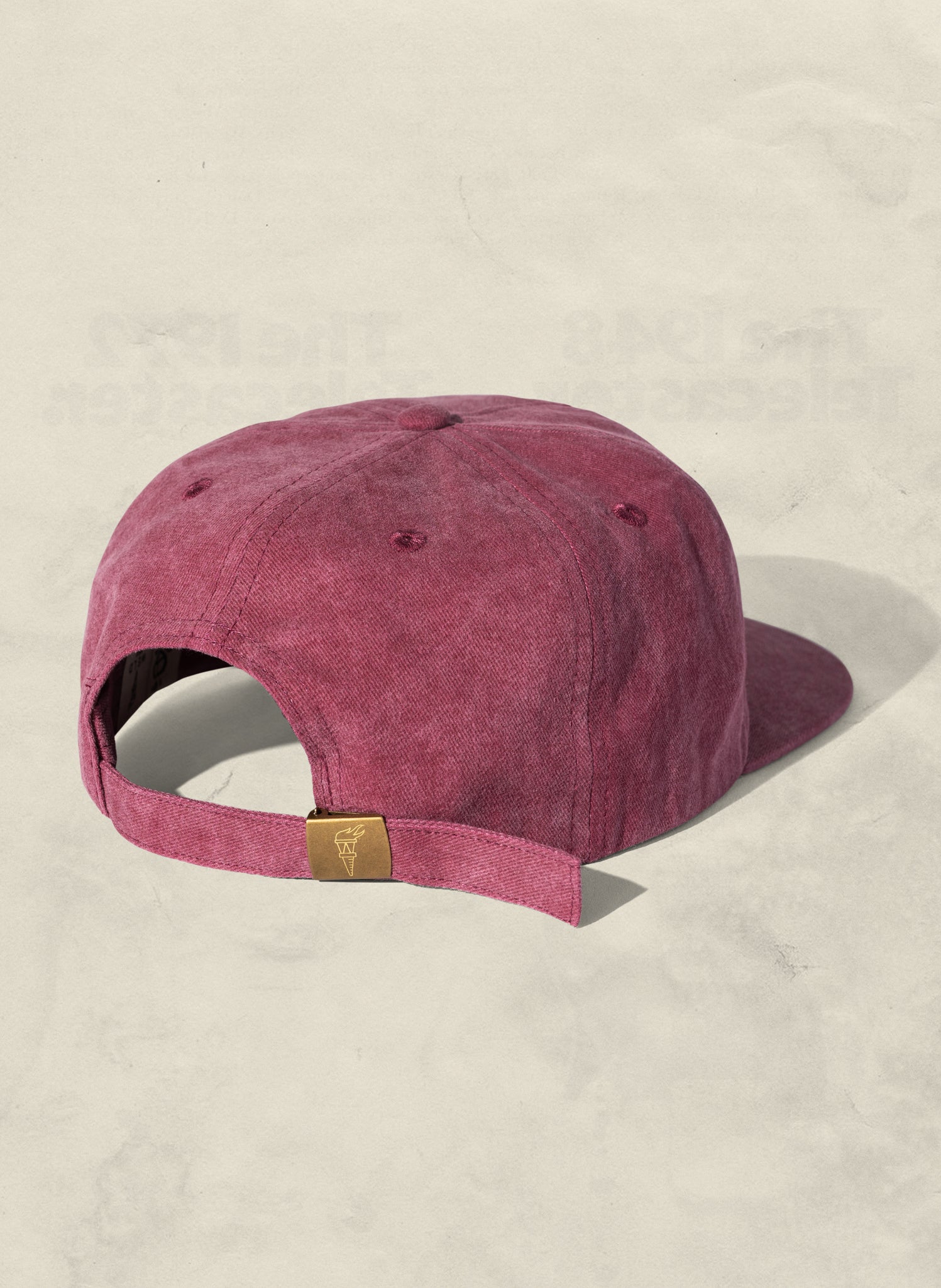 Weld Mfg Washed Brushed Cotton Twill Pigment Dyed Unstructured 5 Panel Vintage Inspired Baseball Strapback Hat - Laid Back Headwear - Maroon