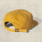 Weld Mfg Washed Brushed Cotton Twill Pigment Dyed Unstructured 5 Panel Vintage Inspired Baseball Strapback Hat - Laid Back Headwear - Mustard