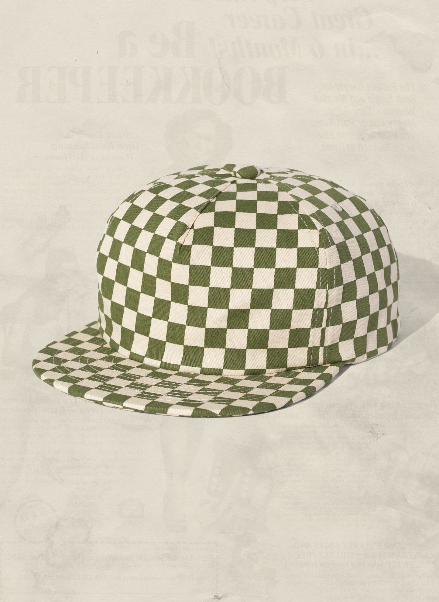 Weld Mfg Checkerboard Unstructured 5 Panel Hats - Vintage Inspired Hats - Laid Back Hats - Unique Earthy Color Hats