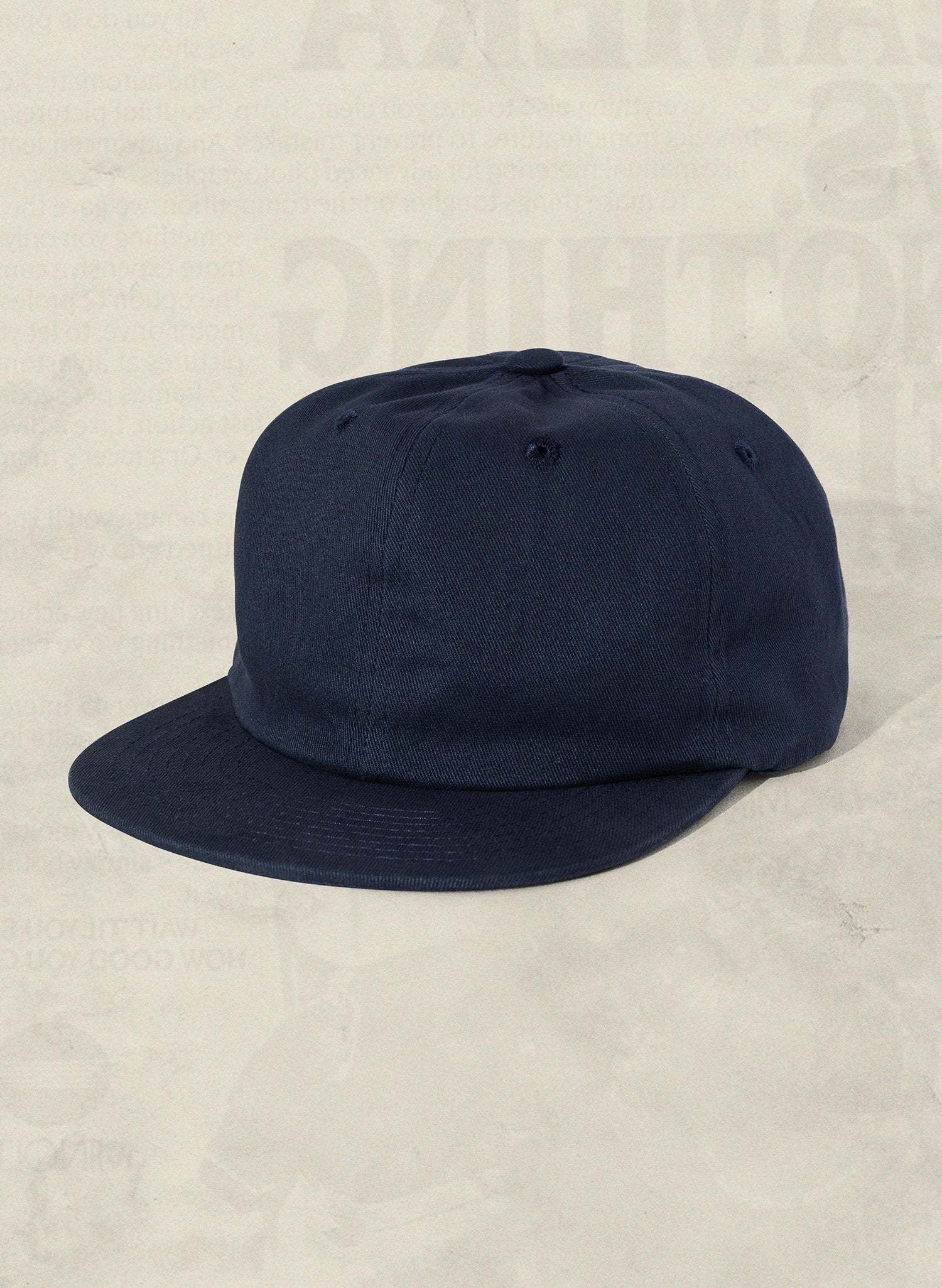 Weld Mfg Field Trip Hat - Unstructured 6 panel brushed cotton twill strapback hat, vintage inspired baseball hat, navy