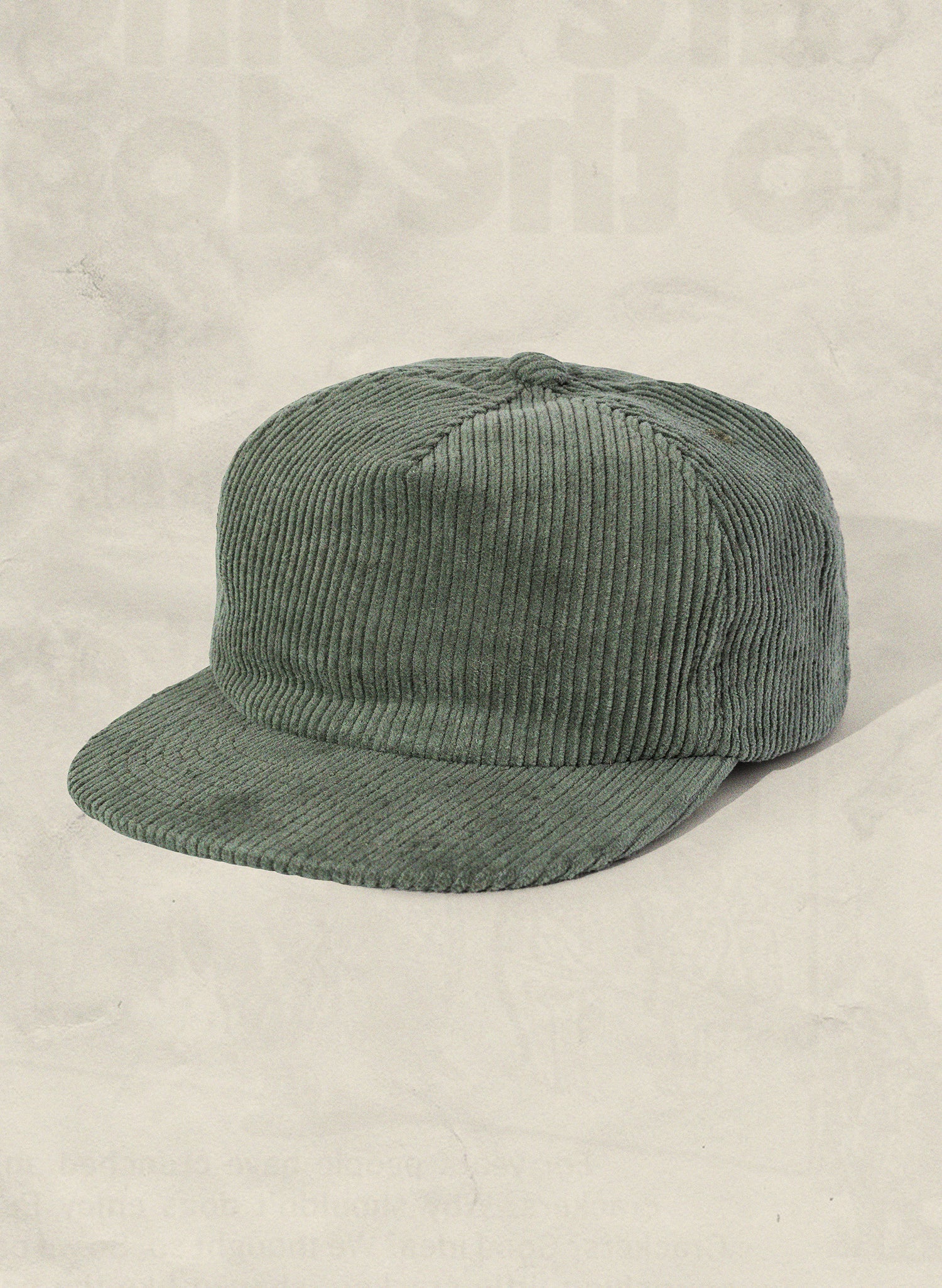 WELD MFG Corduroy 5-Panel Field Trip Hat with unstructured crown and adjustable strap, Cactus