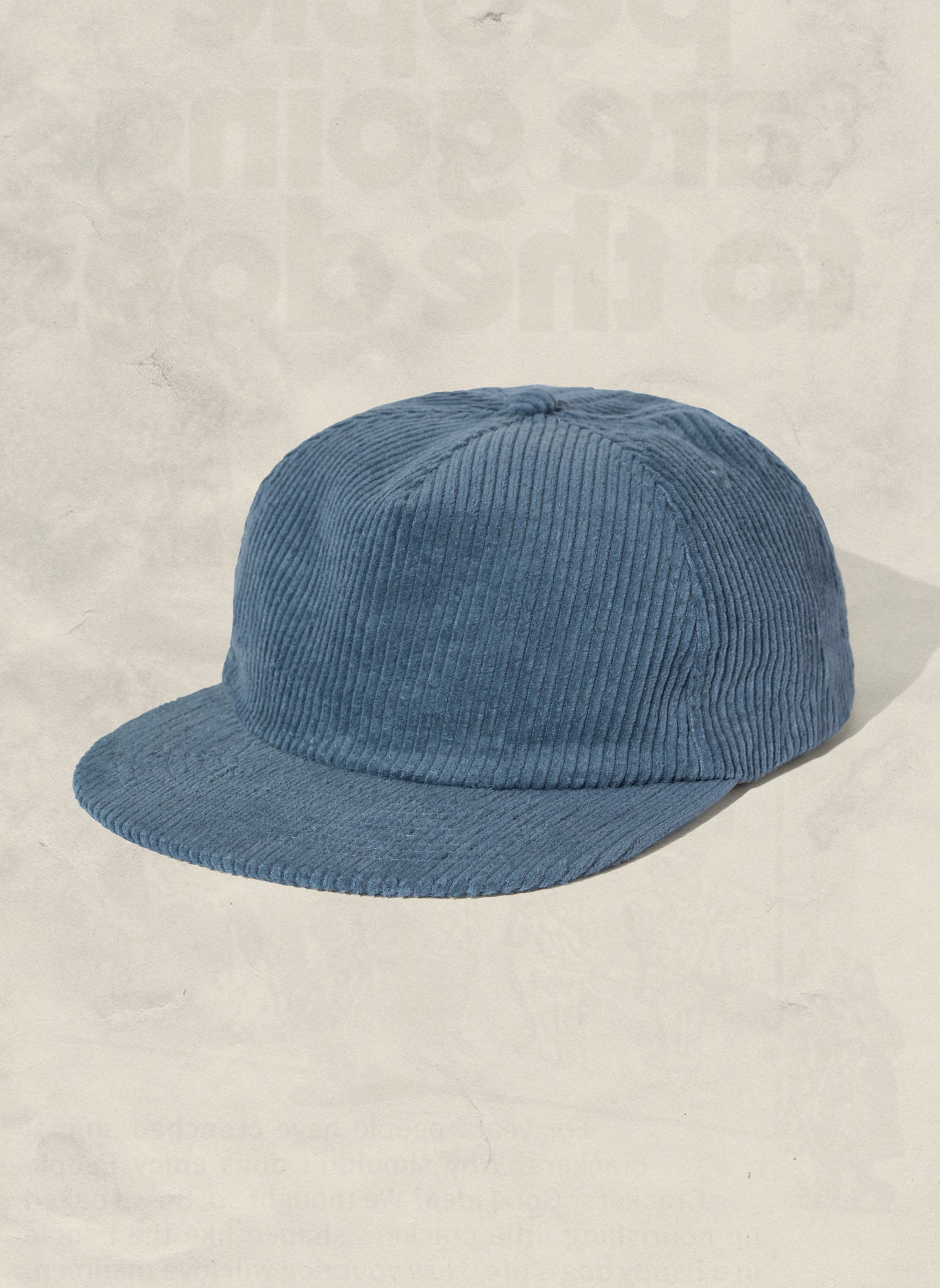 WELD MFG Corduroy 5-Panel Field Trip Hat with unstructured crown and adjustable strap, Slate Blue